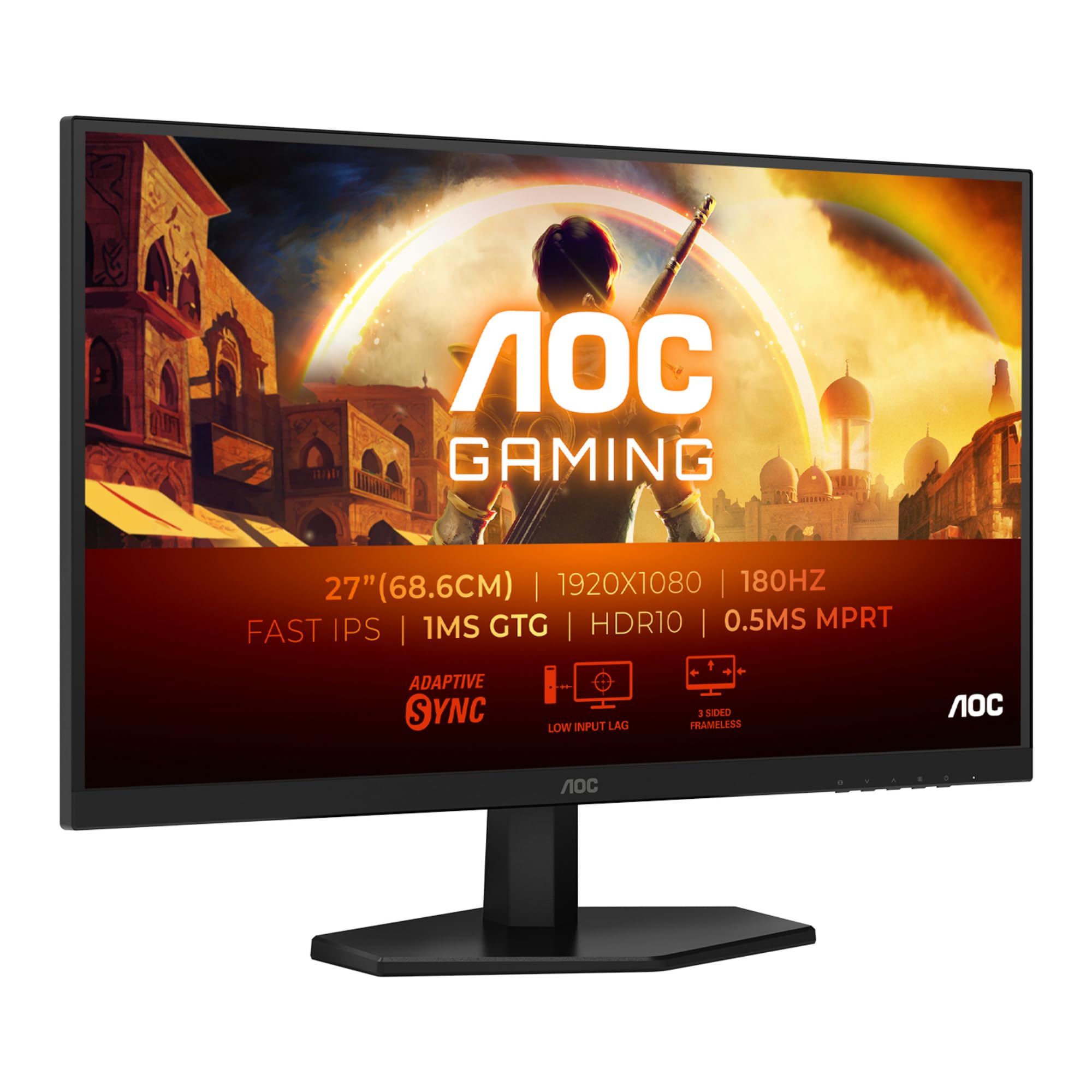 AOC 27G42E 27p Gaming Monitor 180Hz 1920x1080 1ms HDMI DP Black