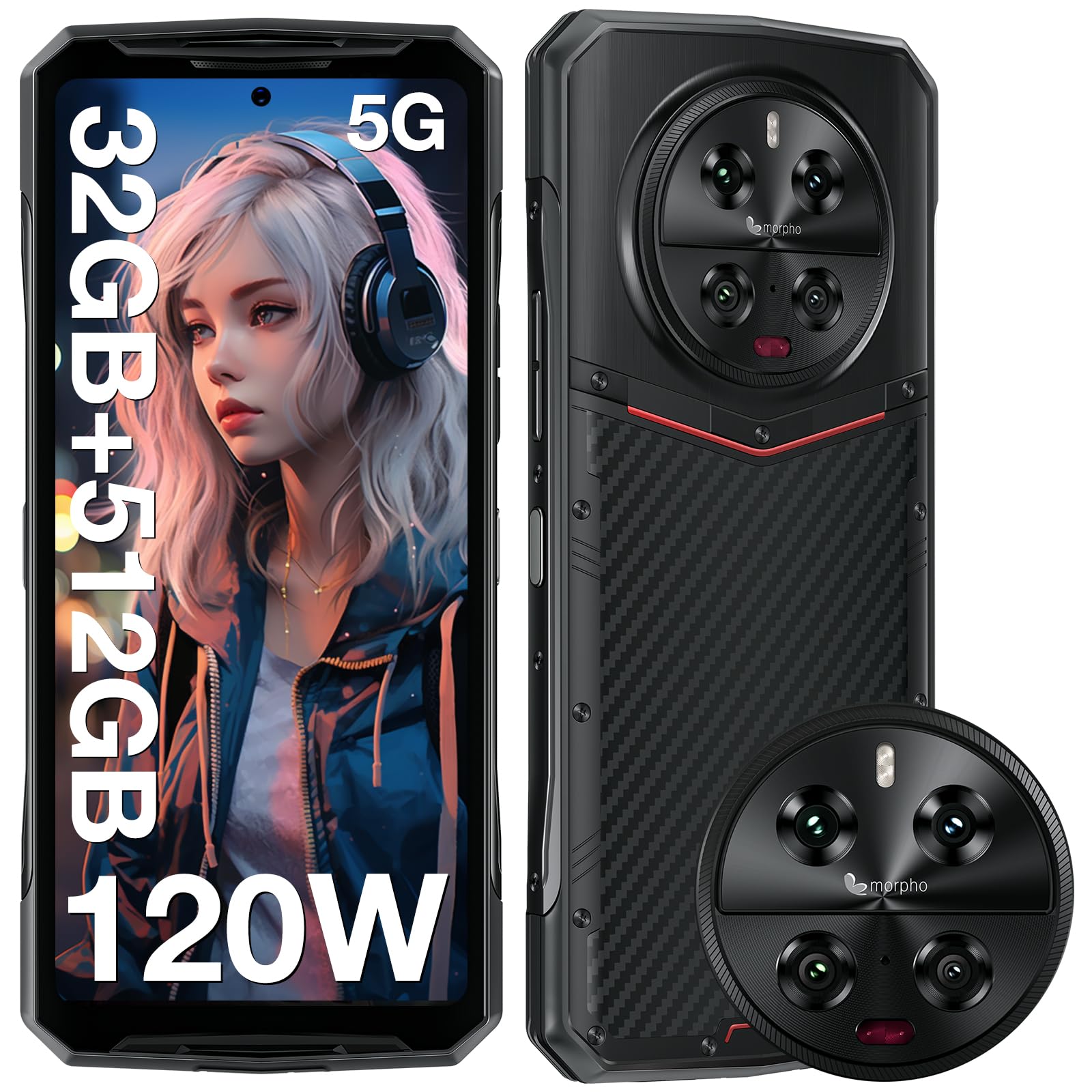 Doogee DK10 (Double Sim - 5G - NFC - 6.67'' - 512 Go, 12 Go RAM) Noir