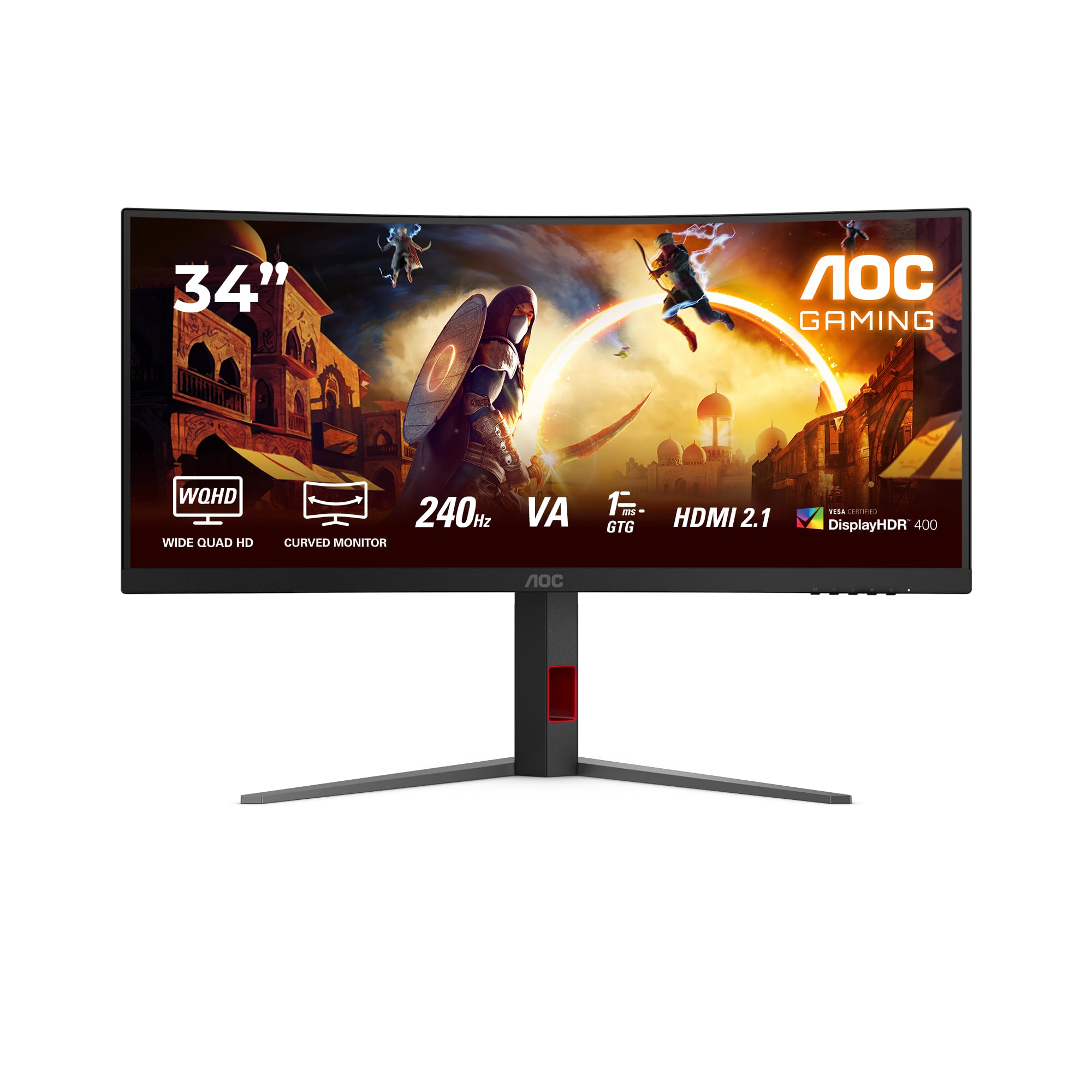 AOC CU34G4Z 34p 3440x1440 1ms 2xHDMI DP USB Black/Red