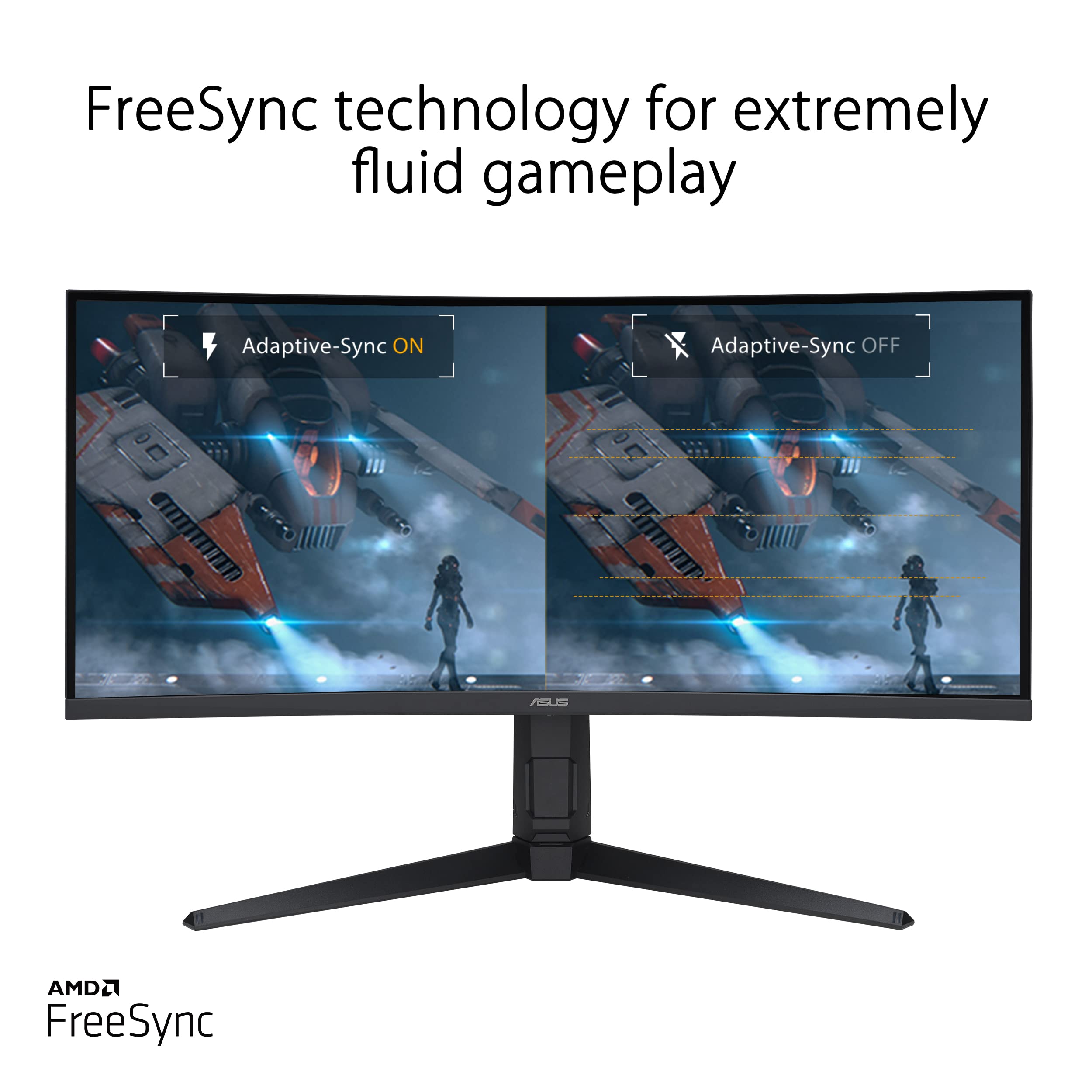 ASUS TUF Gaming VG34VQEL1A 34p UWQHD Curved Monitor 100Hz 1ms MPRT FreeSync HDR 10 VA Panel 21:9 3440x1440 DP HDMI USB Ergonomic