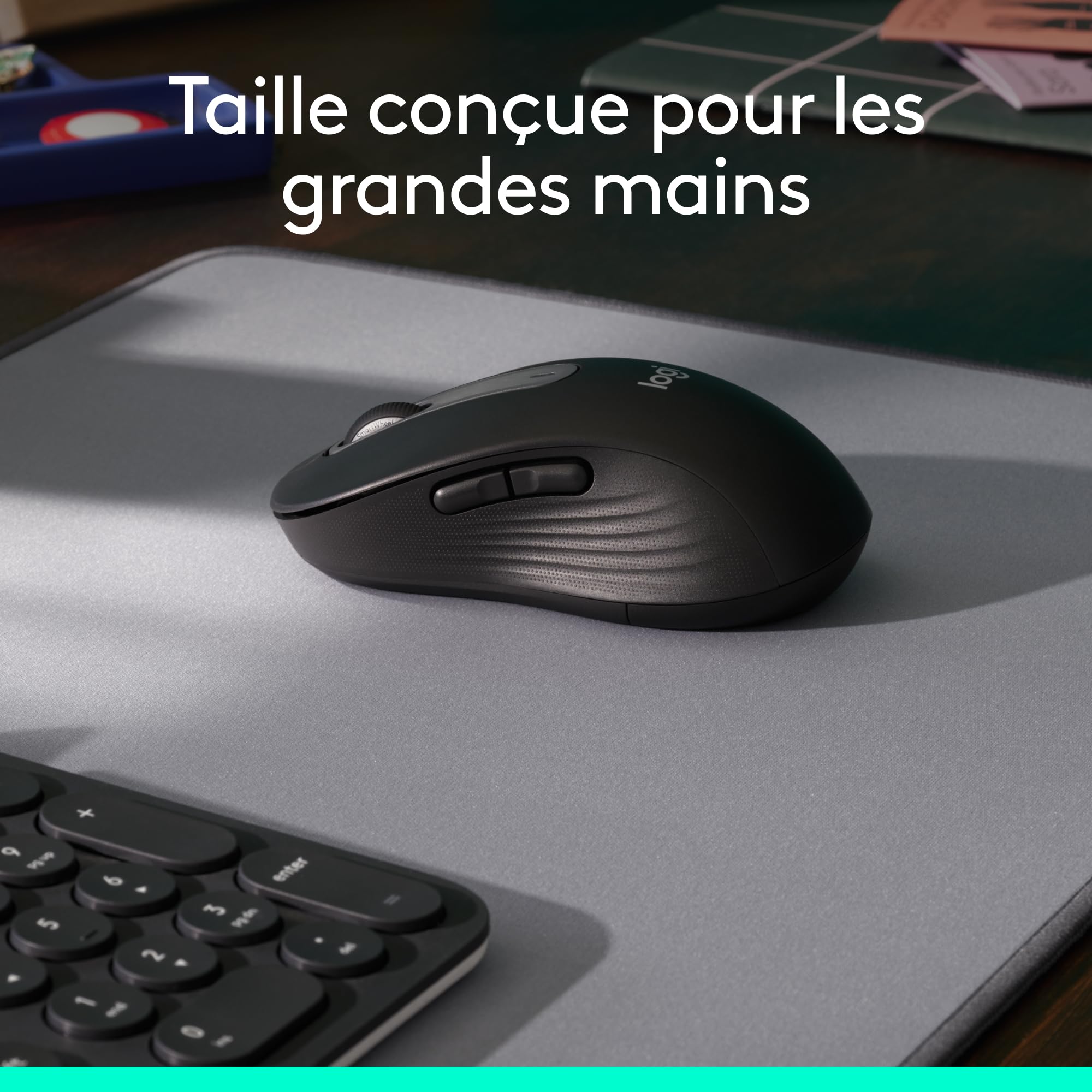 LOGITECH Signature M650 L Mouse large size optical 5 buttons wireless Bluetooth 2.4 GHz Bolt USB receiver rose