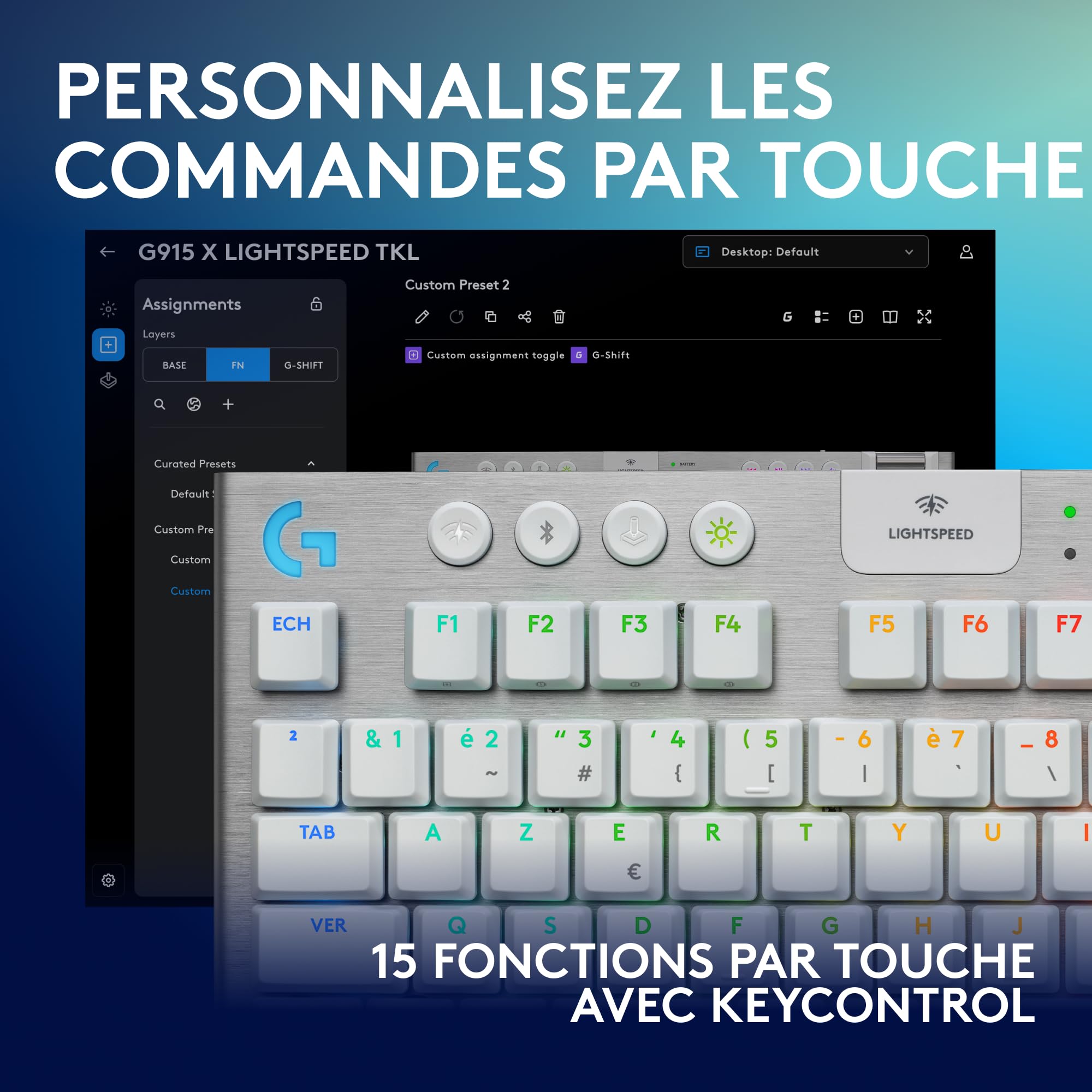LOGITECH G915 X LIGHTSPEED TKL Wireless Gaming Keyboard White (FR)