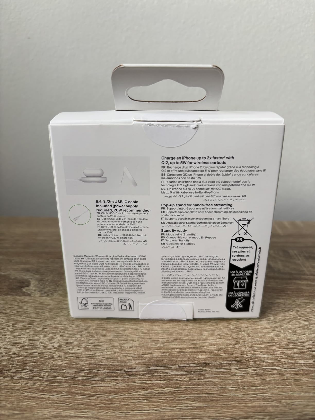 BELKIN BOOST CHARGE Qi2 15w Magnetic Pad White w/o PSU
