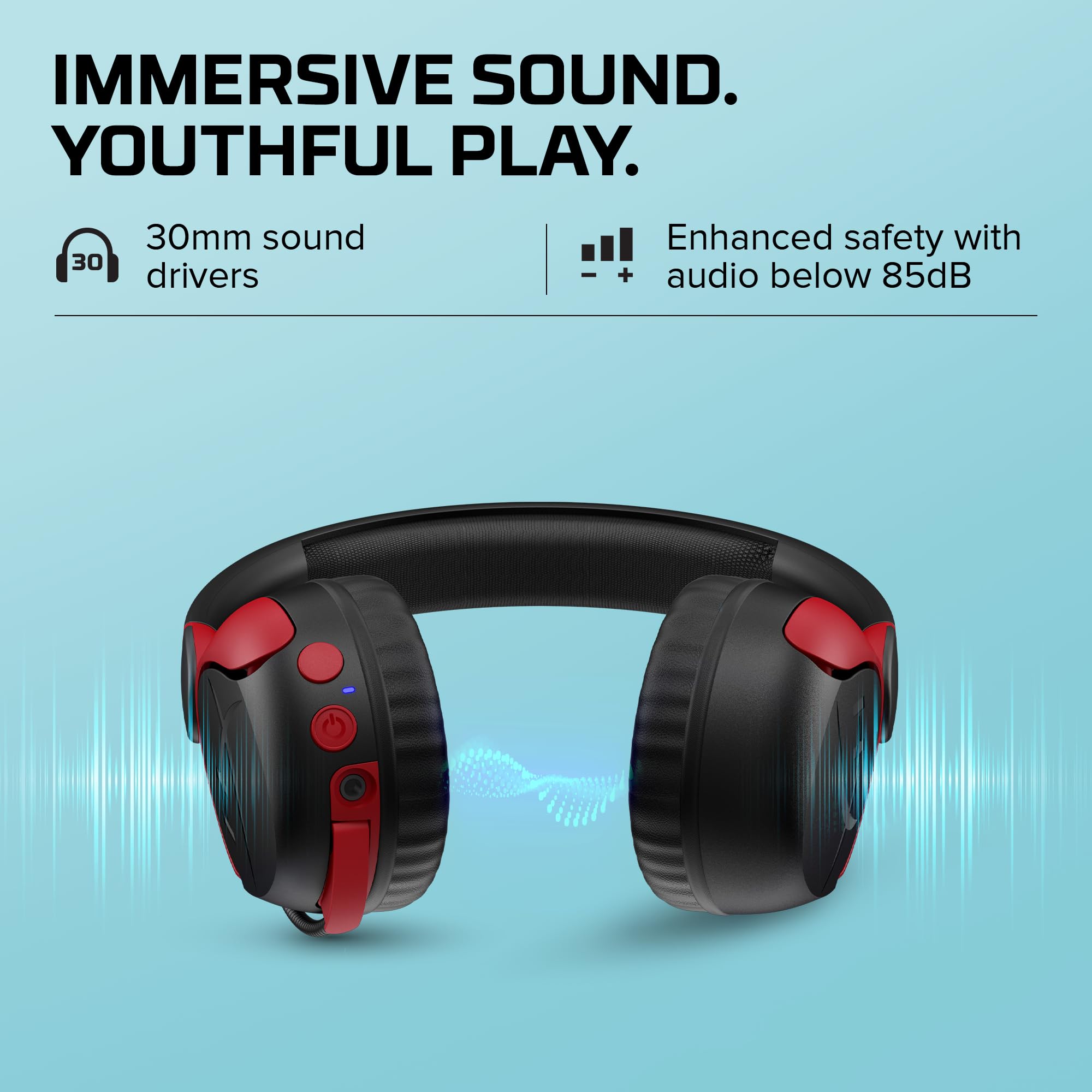 Casque sans fil HyperX Cloud Mini avec microphone, noir-rouge