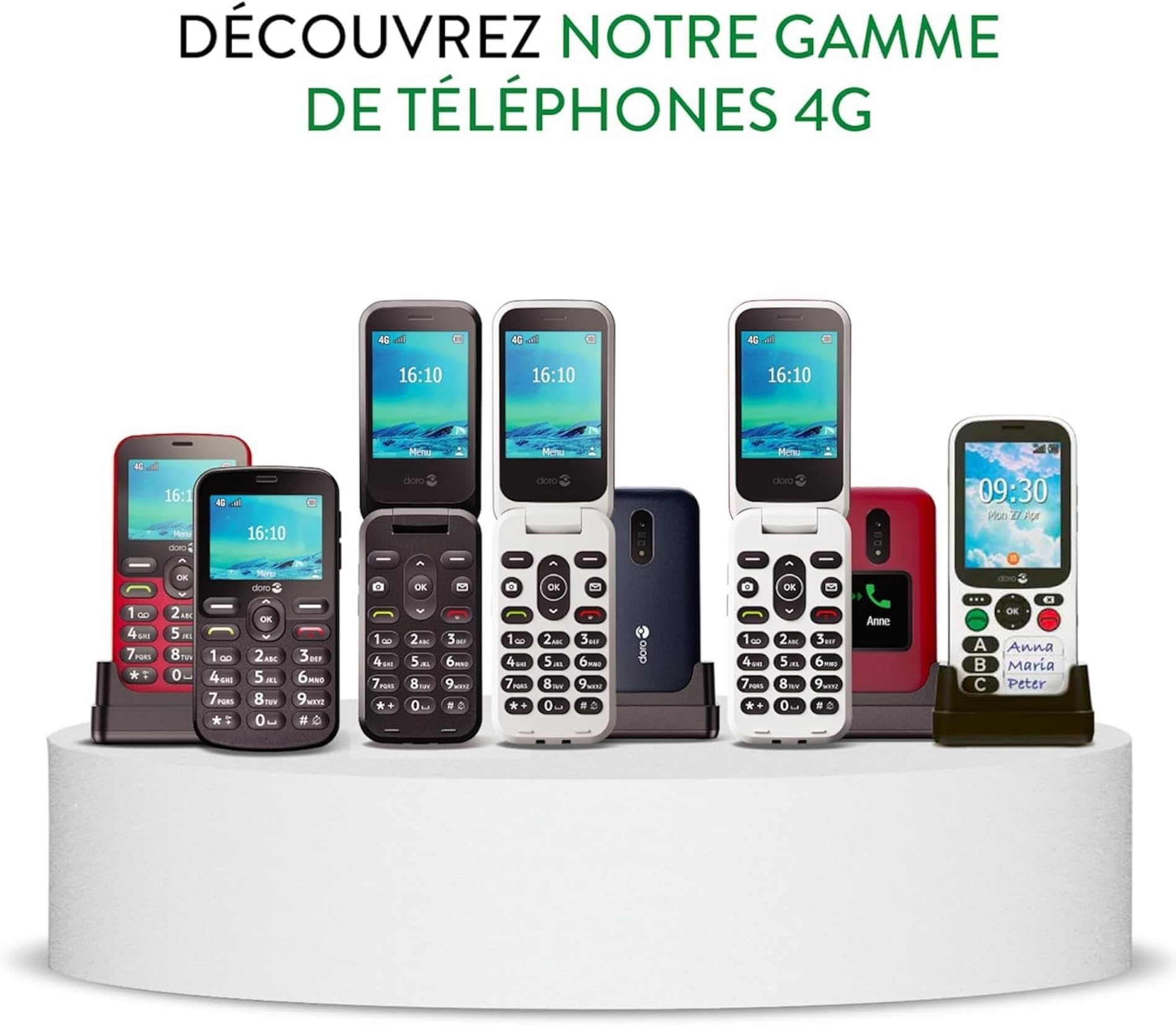 Doro 1880 4G (Socle de Charge) Rouge
