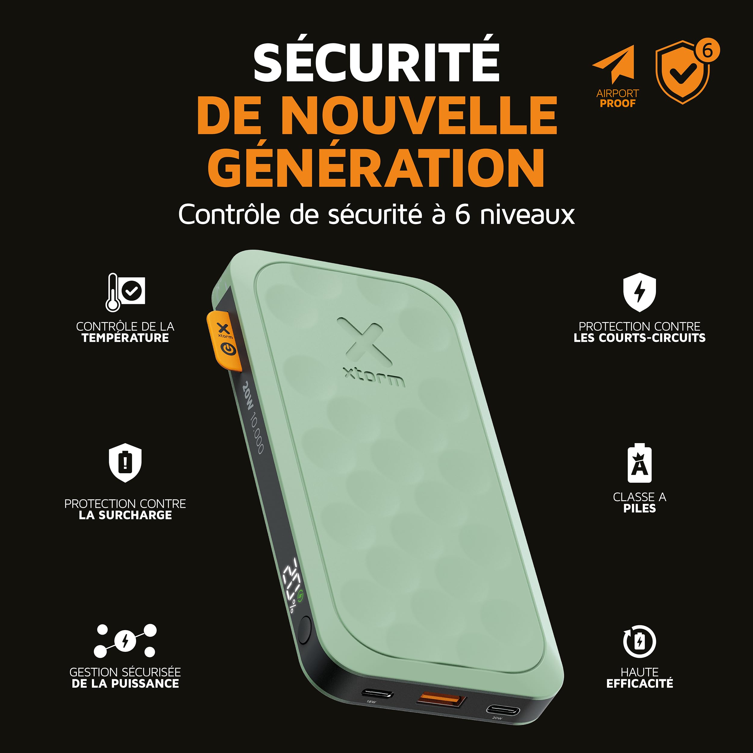 XTORM Batterie externe FS5103 20 W, vert sauge