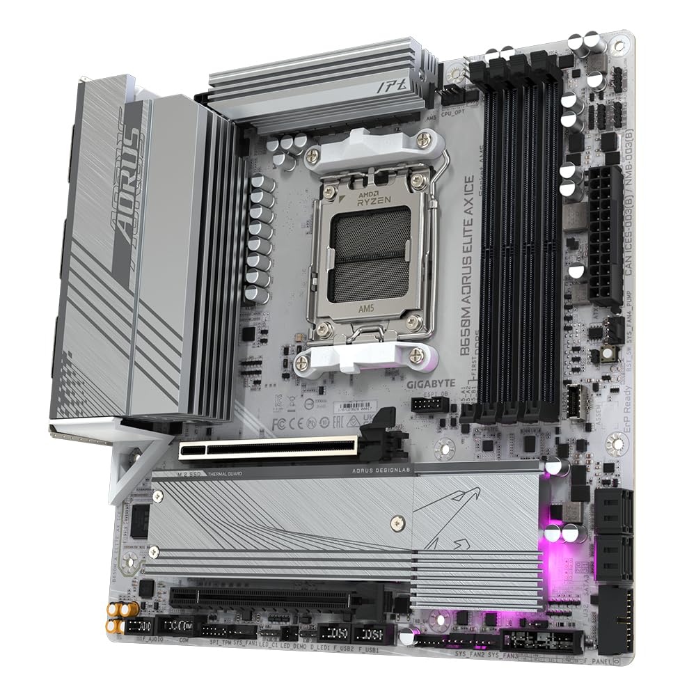 GIGABYTE B650M AORUS ELITE AX ICE carte mere AMD B650 Emplacement AM5 micro ATX