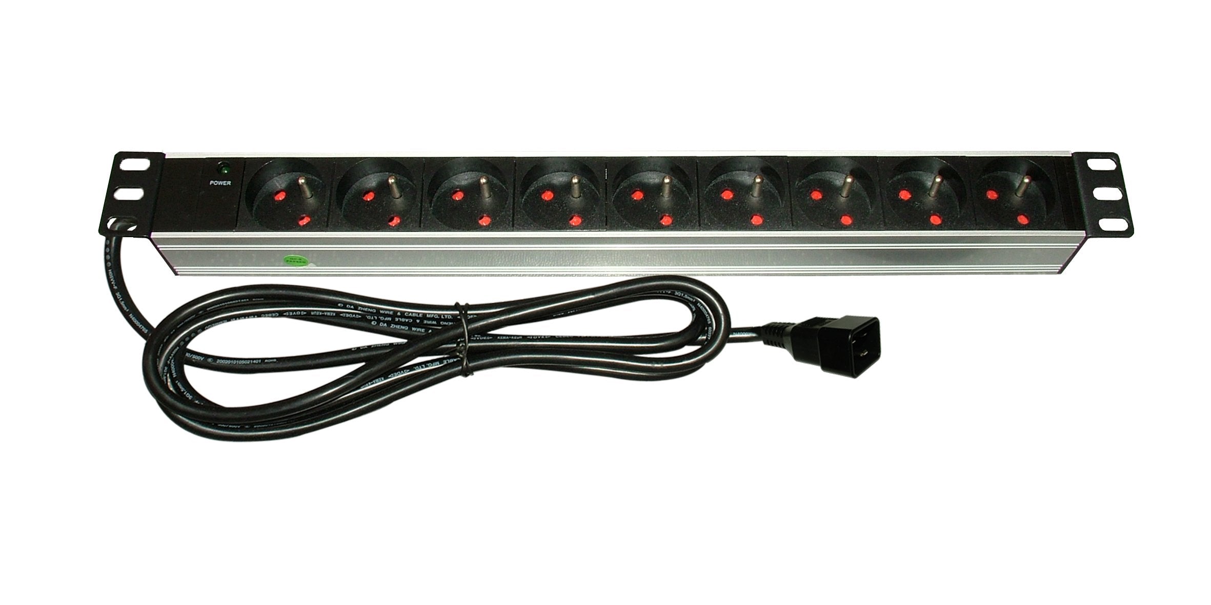 INFOSEC Multiprise rackable 19" 9 prises / fiche C20 avec voyant
