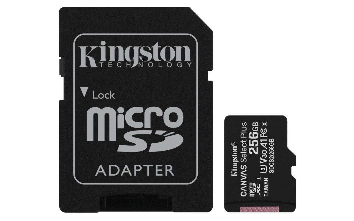 KINGSTON 256GB micSDXC Canvas Select Plus 100R A1 C10 Card + ADP