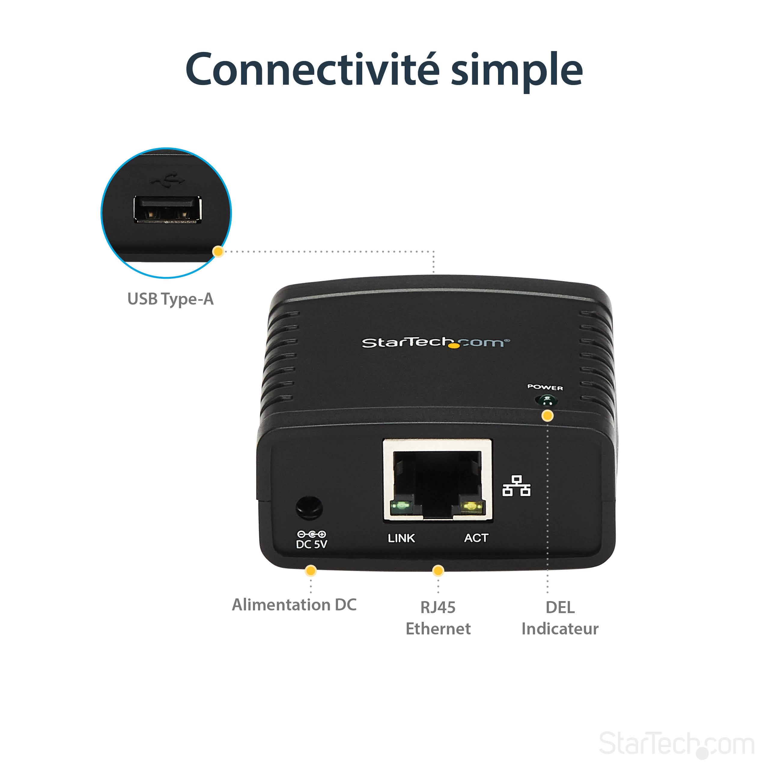 10/100Mbps USB LPR Print Server