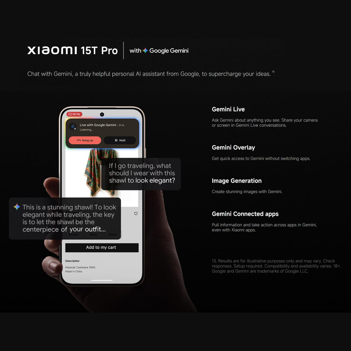 Xiaomi 15T Pro 5G (6.83'' - 256 Go, 12 Go RAM) Noir