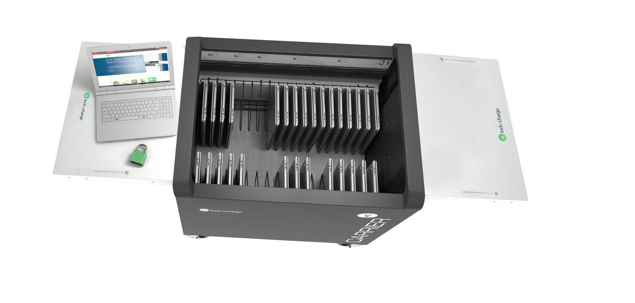 LOCKNCHARGE Lot de 2 racks métal 10 slots pour Carrier 20 - 17"