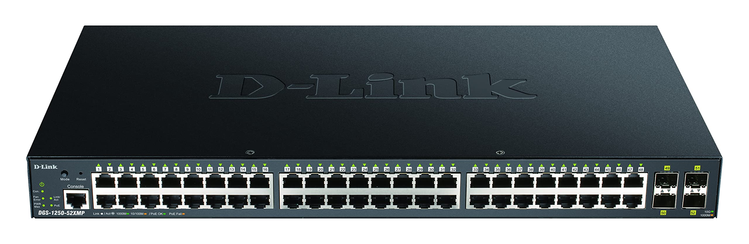 D-LINK 52-Port Smart Managed PoE+ Gigabit Switch 4x 10G dlink green 3.0 48x 10/100/1000Mbit/s TP RJ-45 Port 4x 10Gbit/s Fiber SFP+