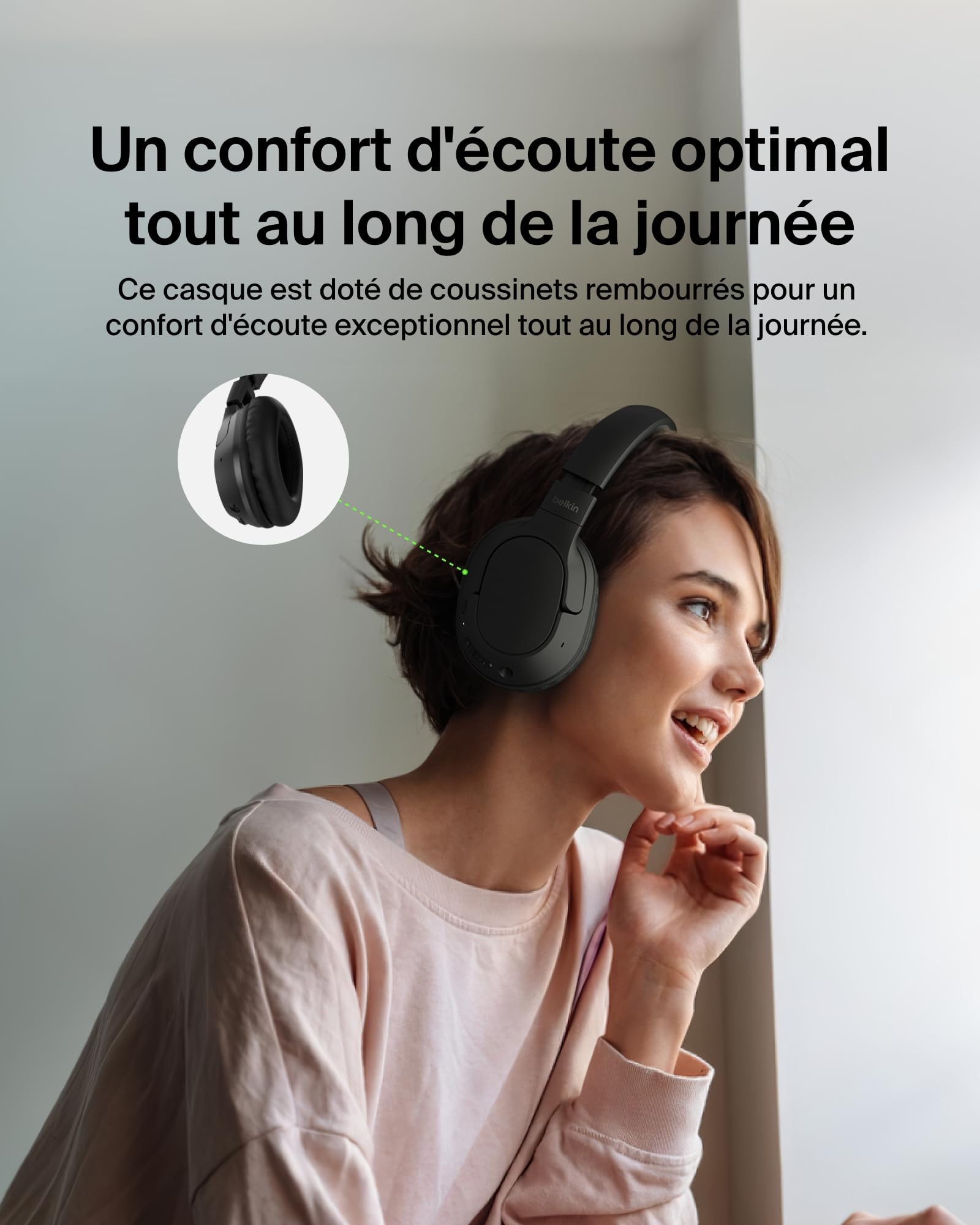 BELKIN SOUNDFORM SURROUND WIRELESS HEADPHONES BLACK