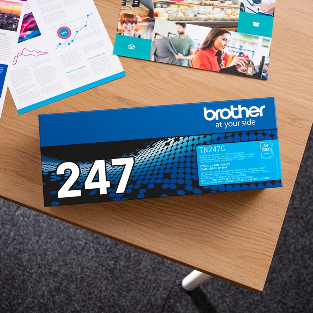 BROTHER TN247C Toner cyan haute capacité de 2300 pages pour Hl-L32xx DCP-L35xx MFC-L37xx