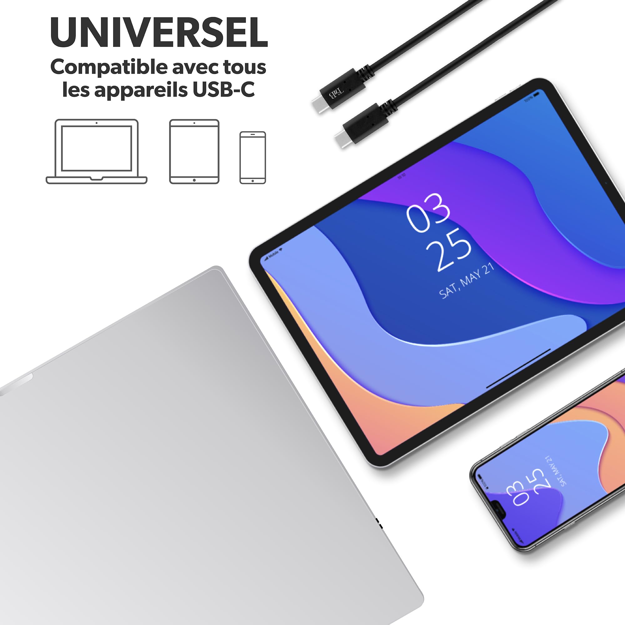 TNB USB-C to USB-C 2.0 charging cable