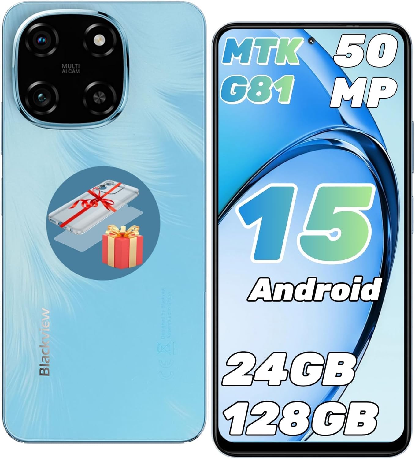 Blackview Color 6 (Double Sim - 6.67''- 128 Go, 8 Go RAM) Bleu