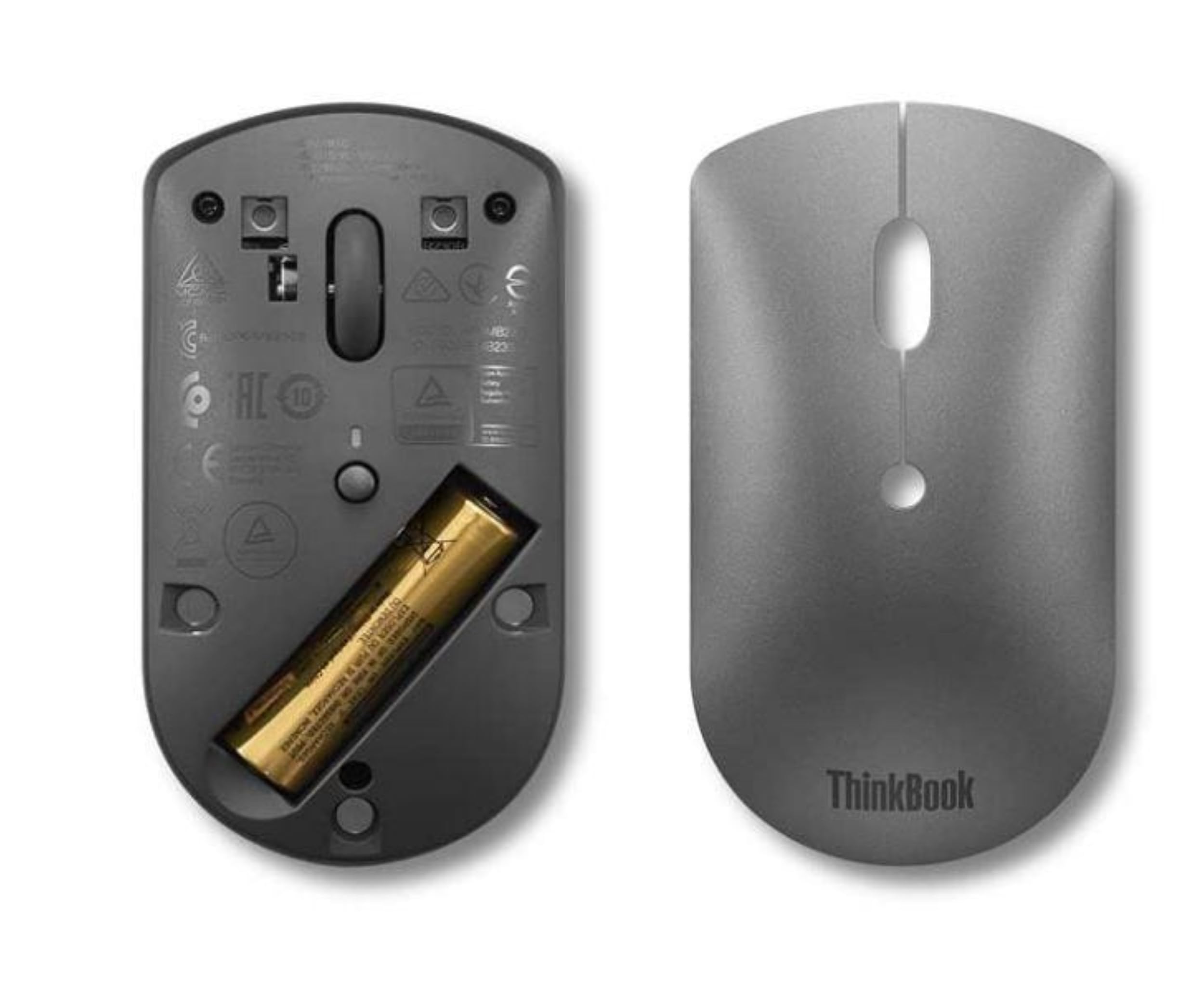 LENOVO ThinkBook Silent - Souris - droitiers et gauchers - bleu optique - 3 boutons - sans fil - Bluetooth 5.0 - gris de fer