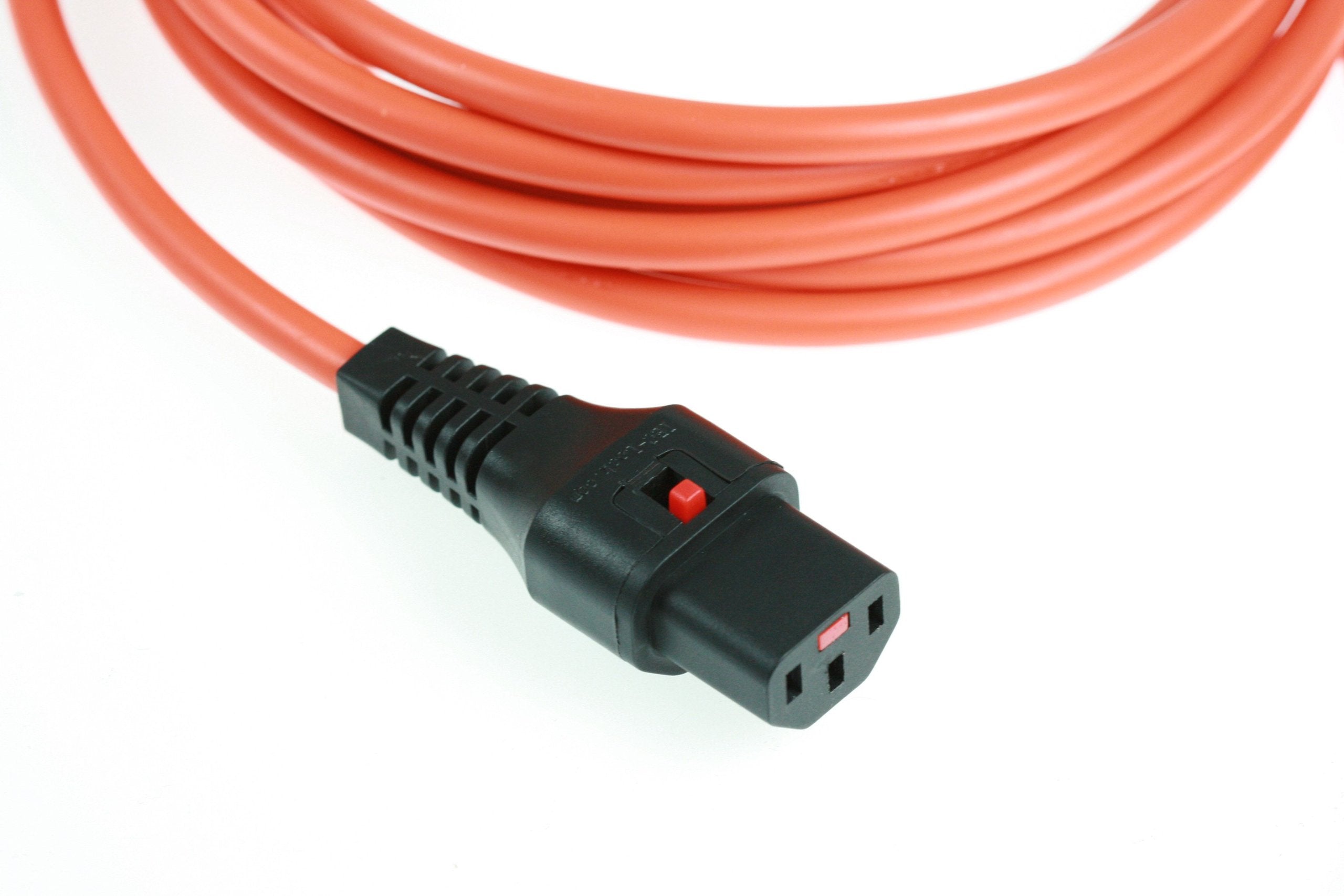 IEC-LOCK Cordon d alimentation CEE7 / C13 à verrouillage orange - 2,0 m