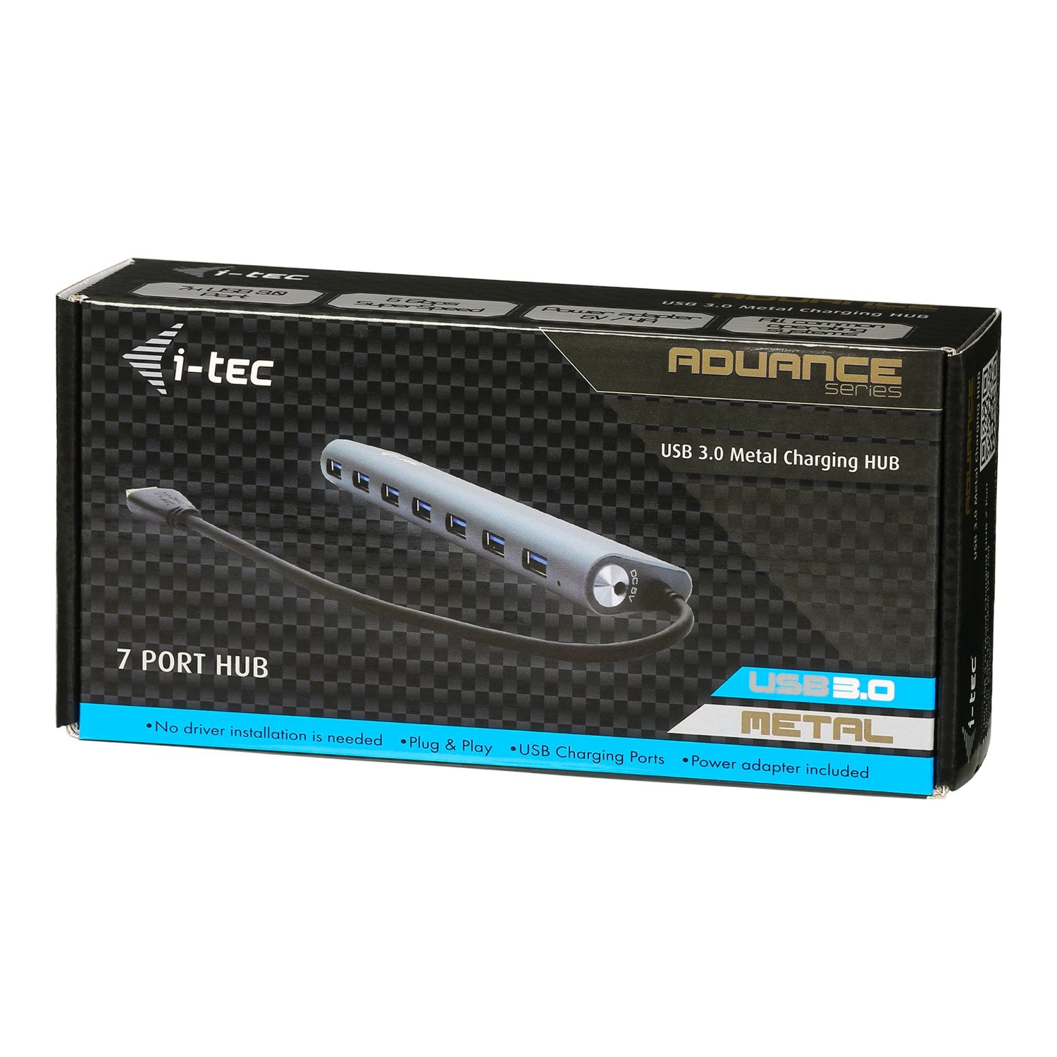 I-TEC USB 3.0 Metal Charging HUB 7 Port with power adaptor 7xUSB charging port. For Tablets Notebooks Ultrabooks PC