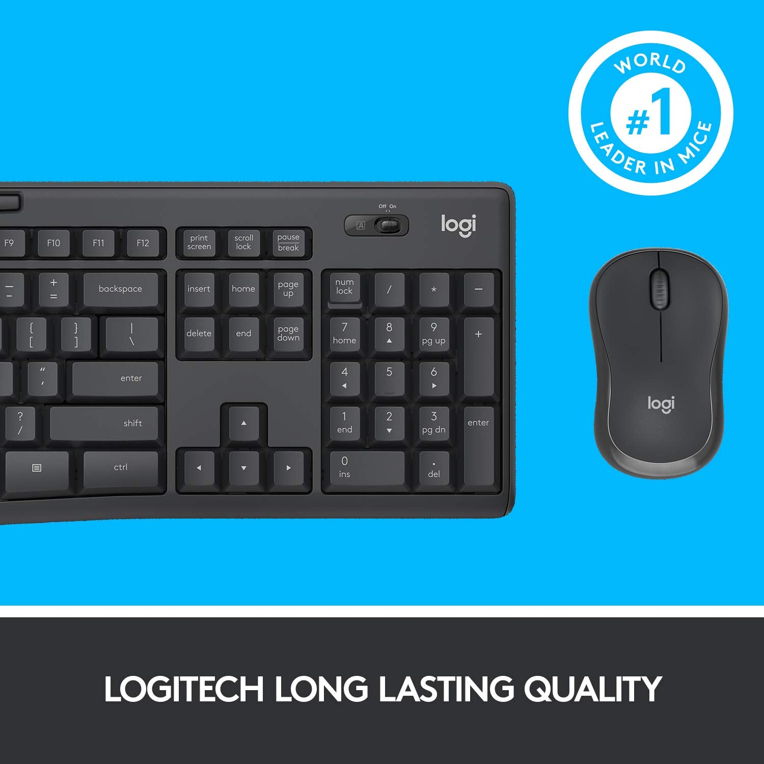 Logitech 920-009799 MK295 Combo Sans Fil Silencieux Graphite