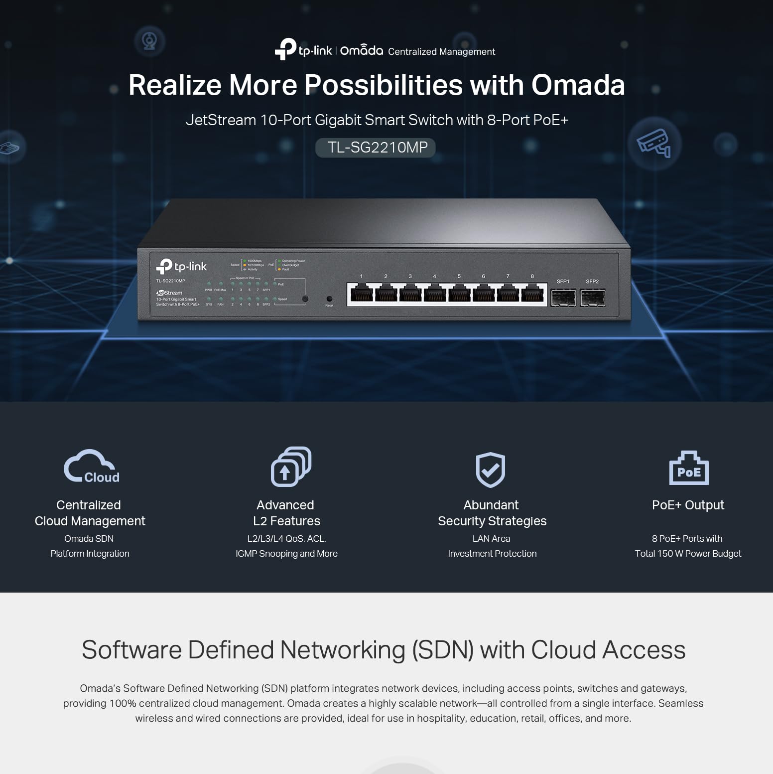 JetStream 10-Port Gigabit Smart Switch