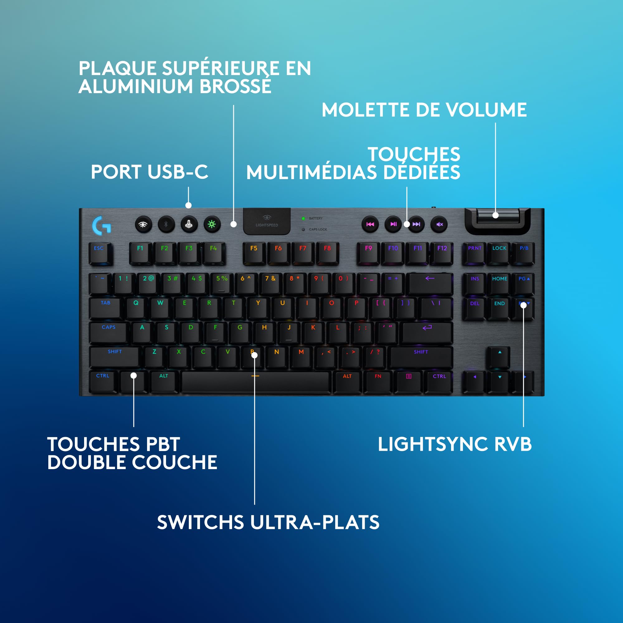 LOGITECH G915 X LIGHTSPEED TKL Wireless Gaming Keyboard Black (FR)