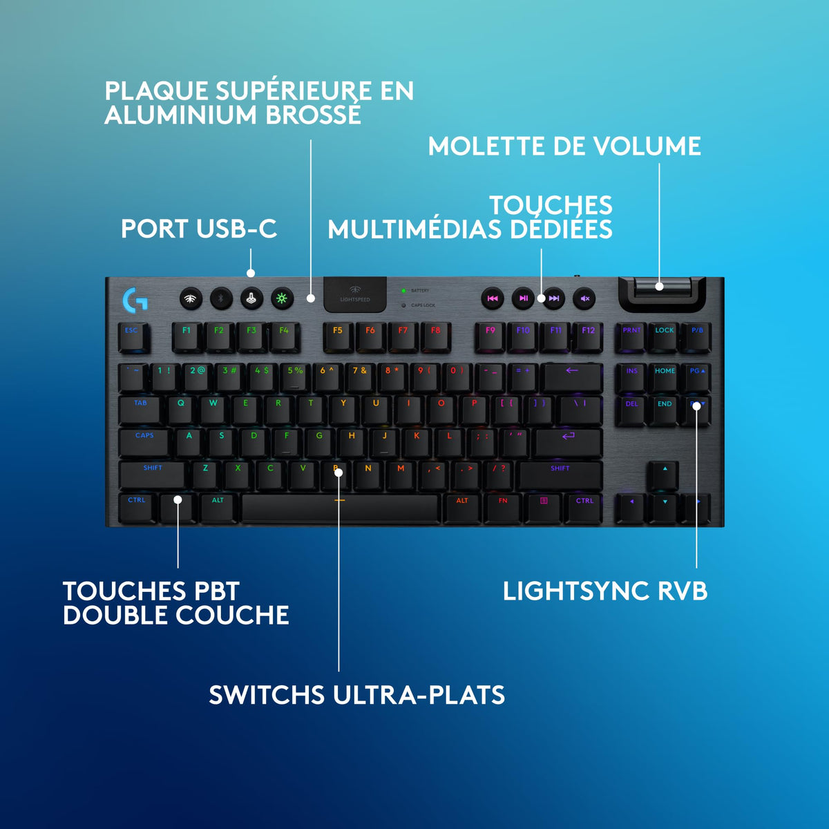 LOGITECH G915 X LIGHTSPEED TKL Wireless Gaming Keyboard Black (FR)