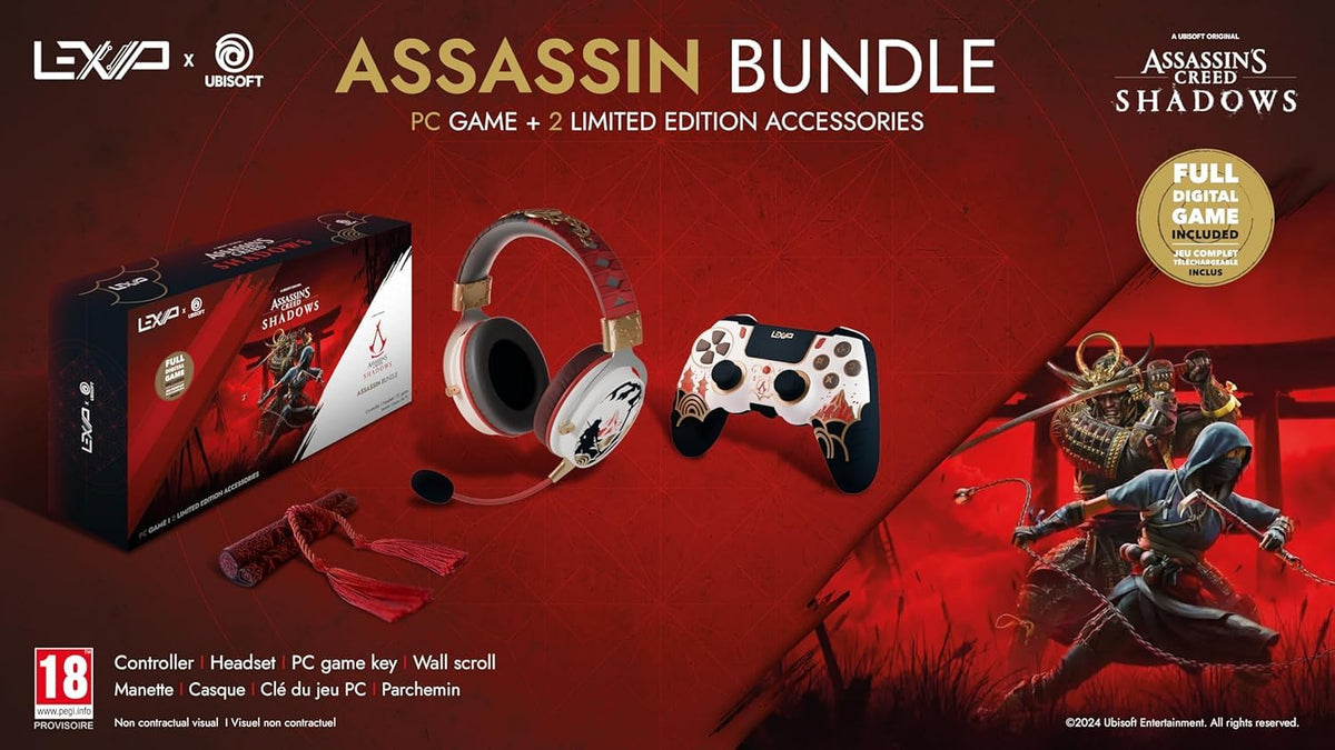 LEXIP X UBISOFT ASSASSINS CREED SHADOWS COFFRET ASSASSIN JEU PC CASQUE MANETTE