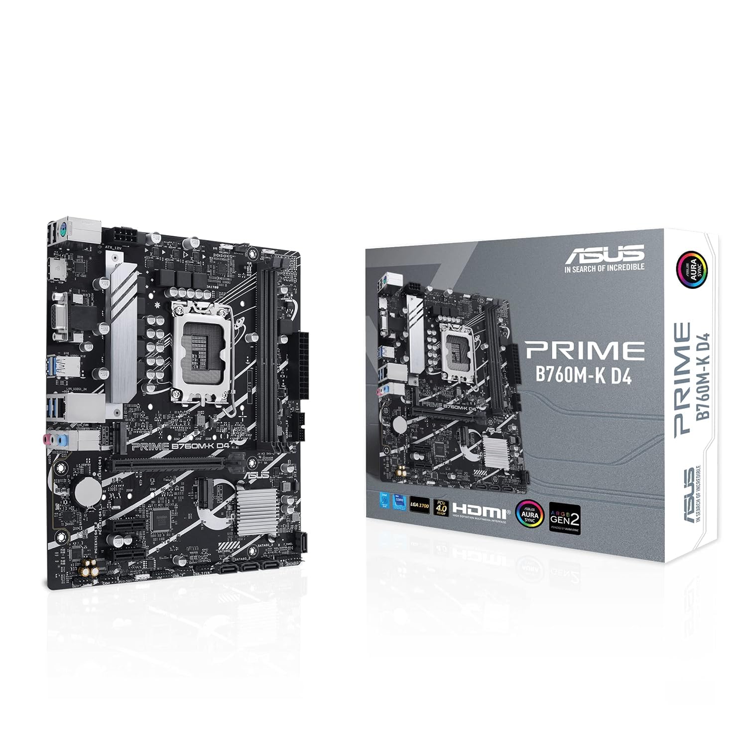 ASUS PRIME B760M-K LGA 1700 2xDDR5 microATX 4xSATA MB 1xHDMI 2.1 1xD-Sub 2xM.2