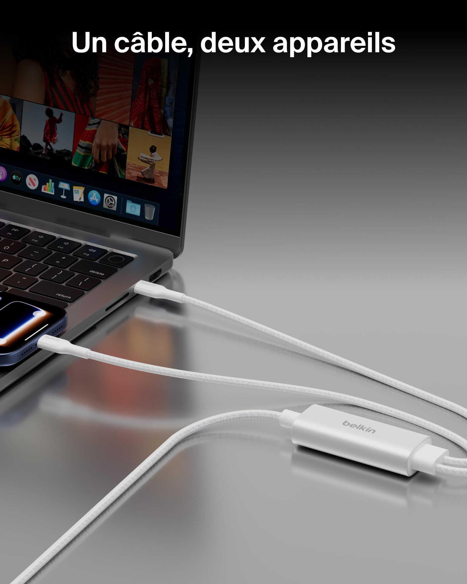 BELKIN BoostCharge Pro 140W Dual USB-C Cable 1.5m White