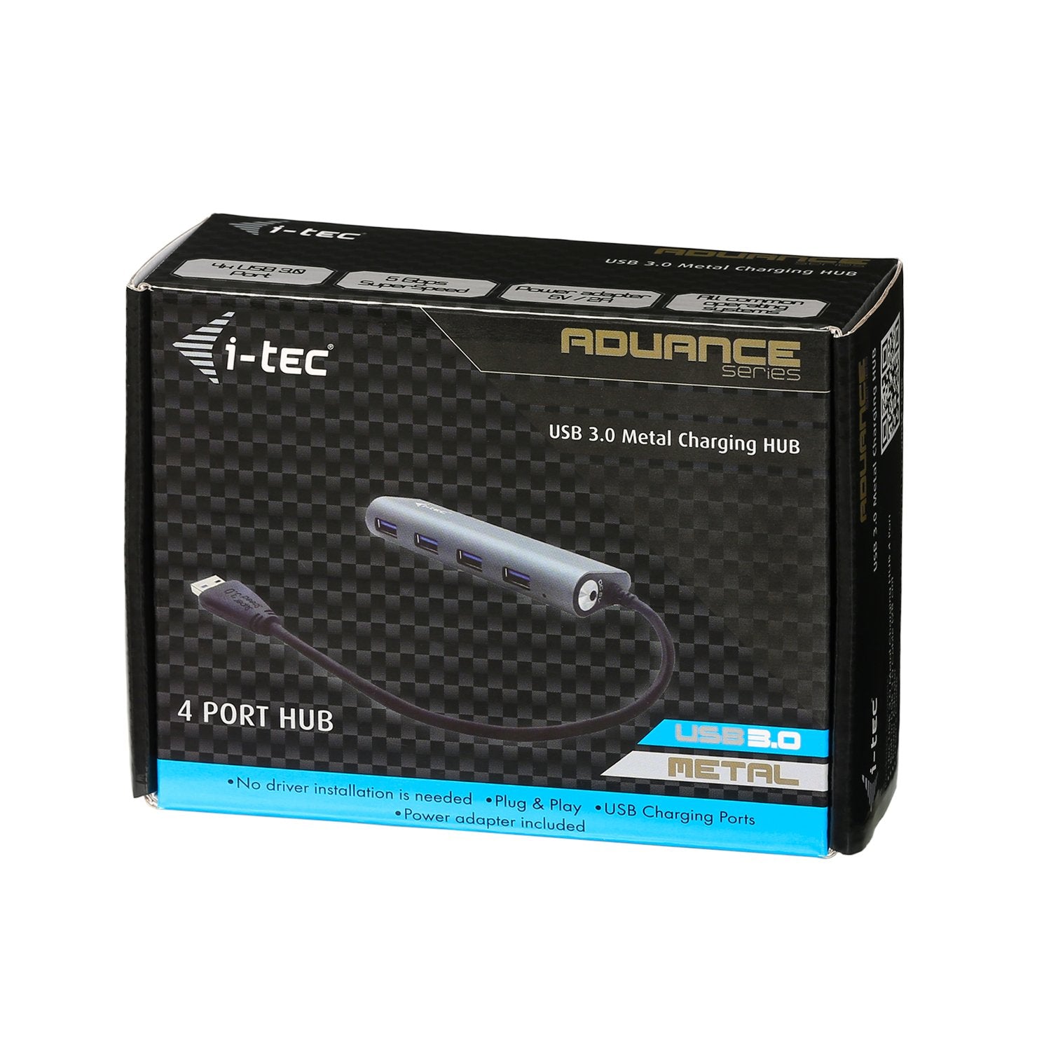 I-TEC USB 3.0 Metal Charging HUB 4 Port with power adaptor 4xUSB charging port. For Tablets Notebooks Ultrabooks PC