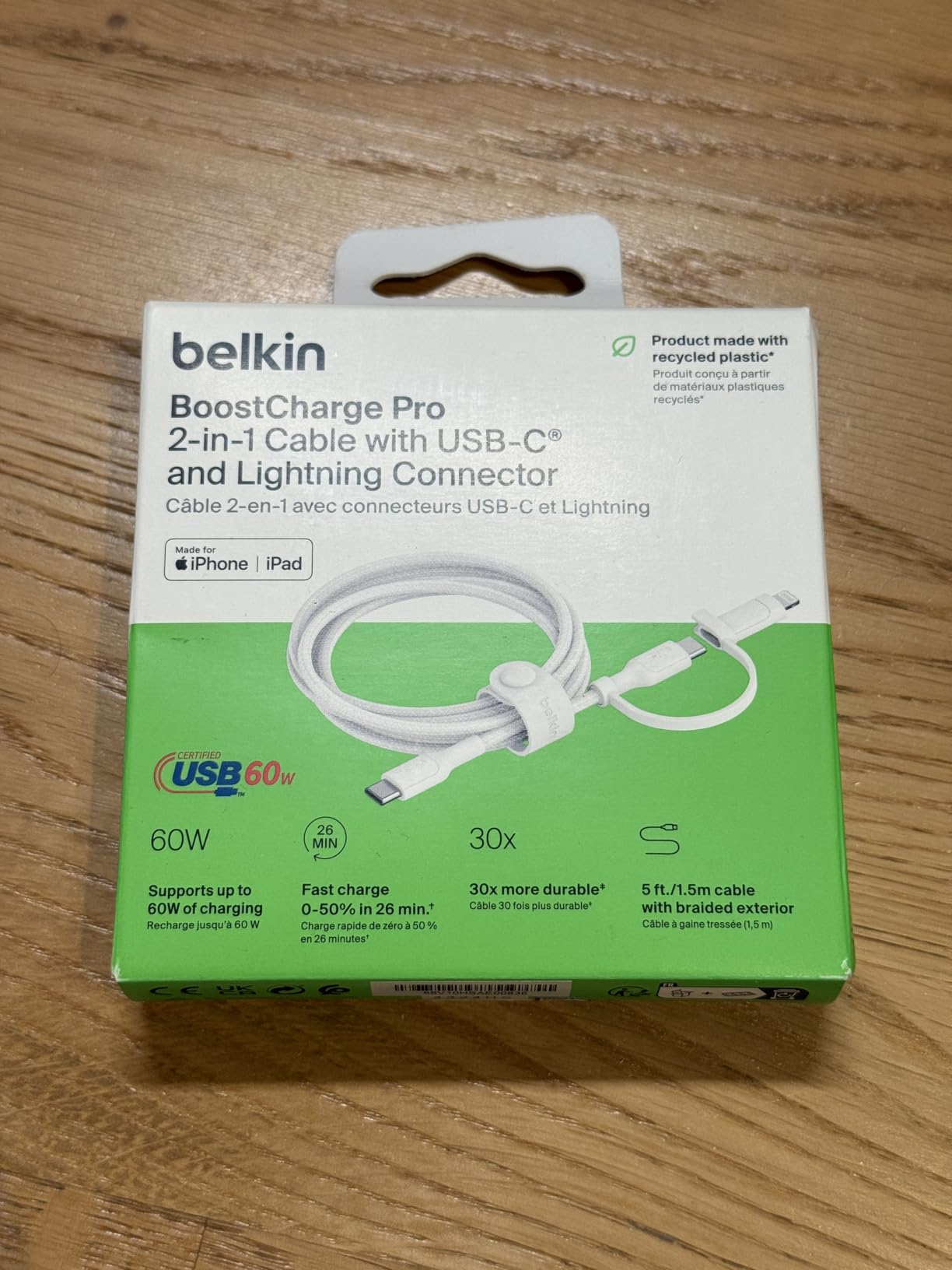 BELKIN 2-in-1 USB-C and LTG cable