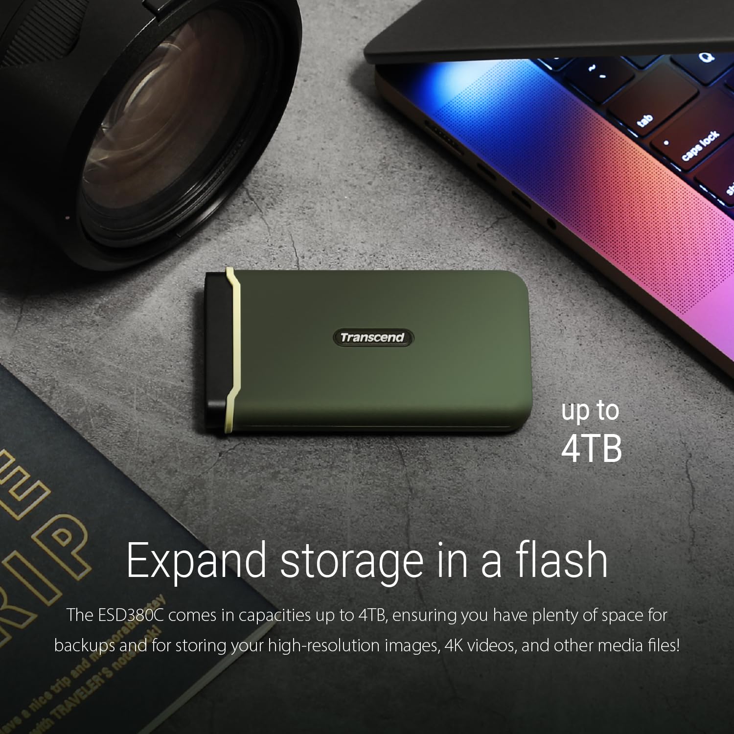 TRANSCEND ESD380C 1To External SSD USB 3.2 Gen 2 Type C