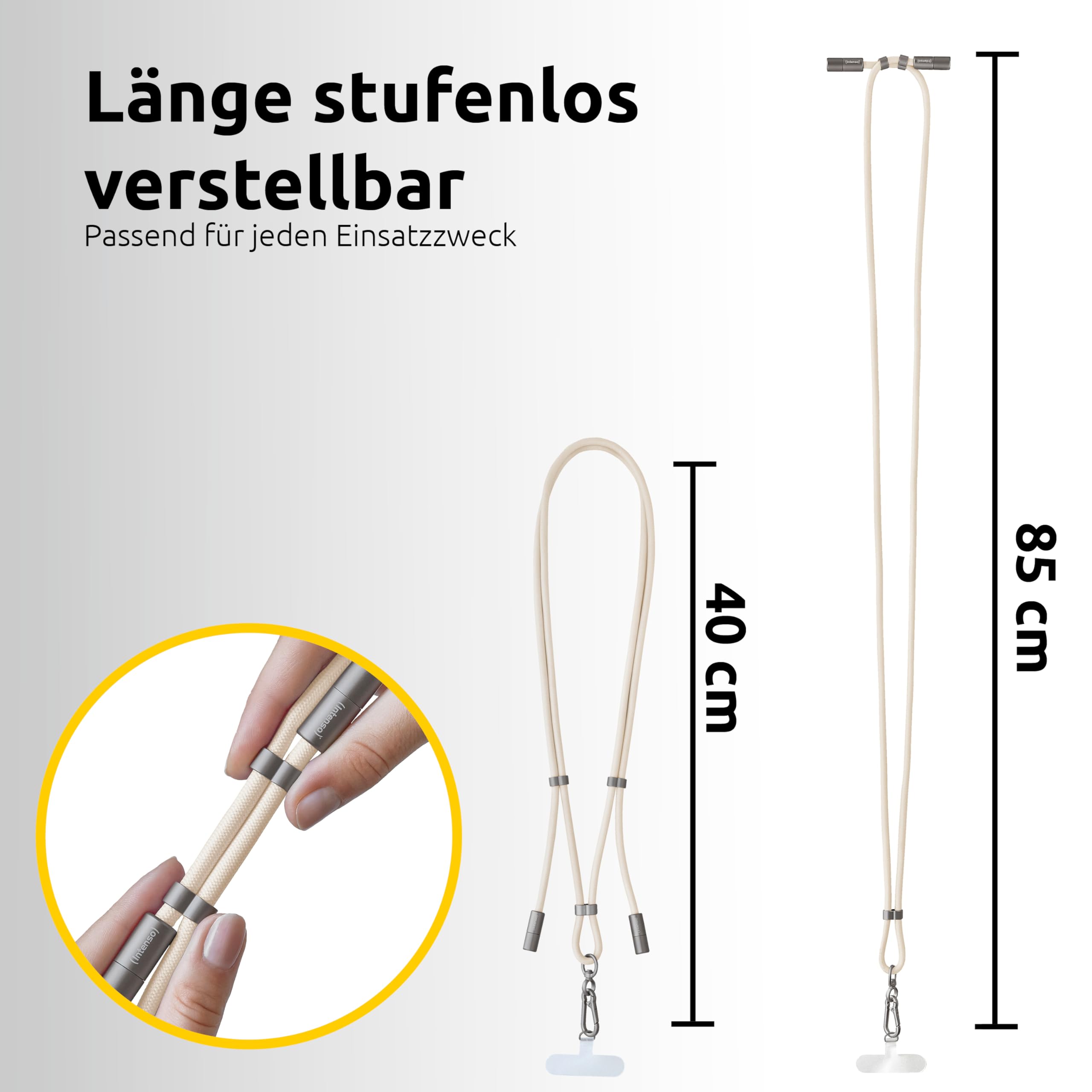 INTENSO Lanière de chargement pour téléphone portable beige