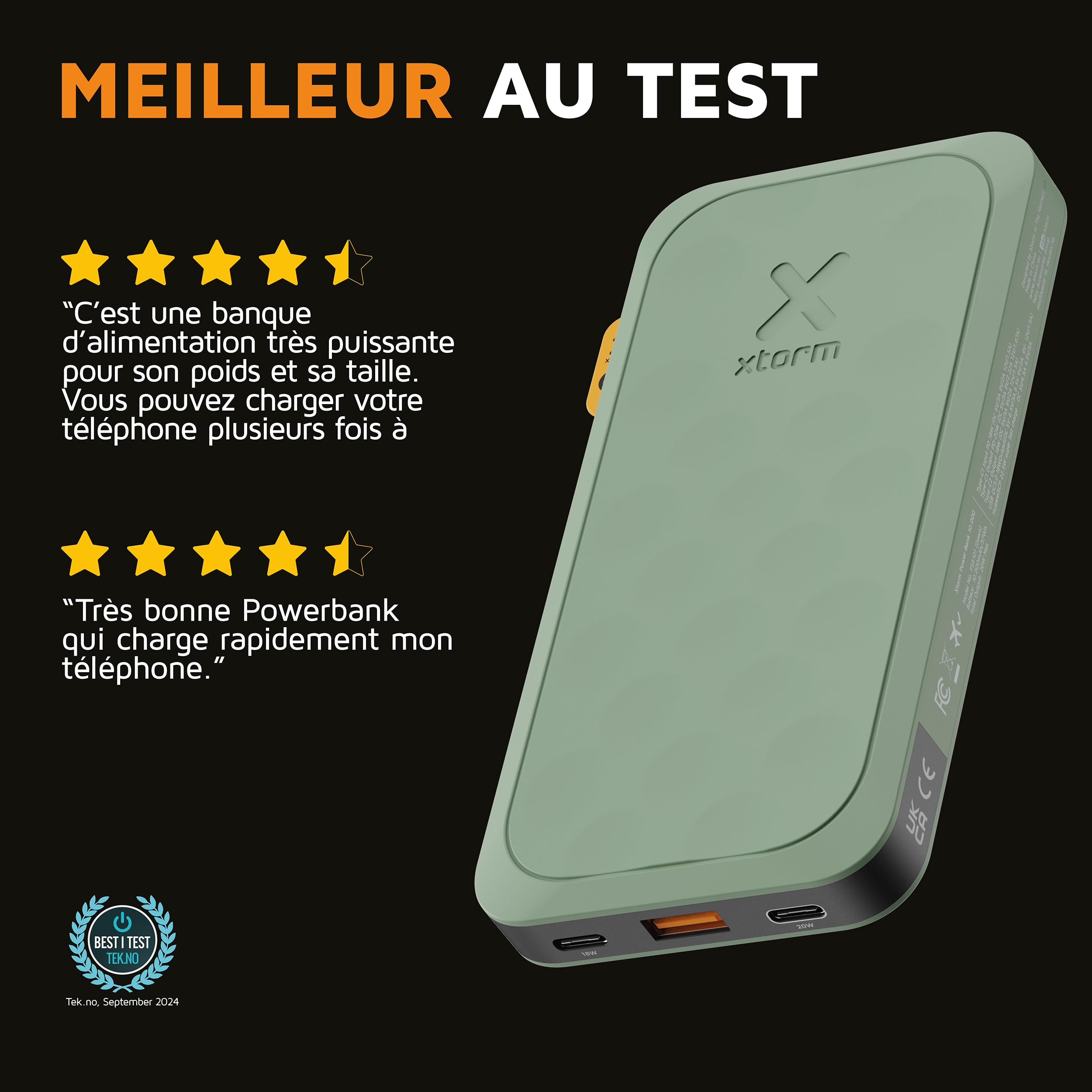 XTORM Batterie externe FS5103 20 W, vert sauge