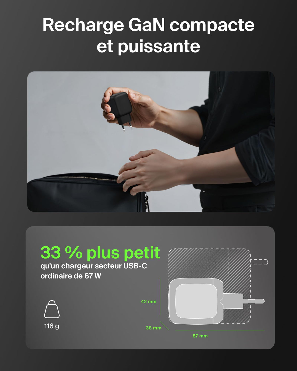 BELKIN BoostCharge 67W Dual USB-C PD Wall Charger with PPS BLK