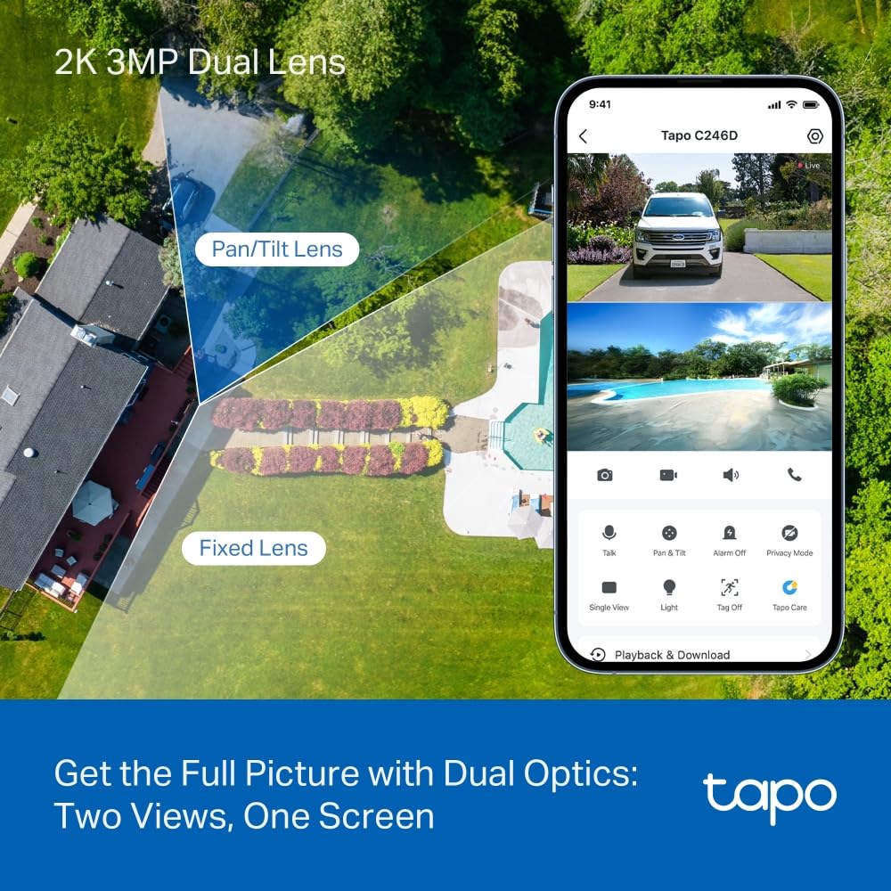 TP-LINK Indoor/Outdoor Dual Lens Pan/Tilt Security Camera