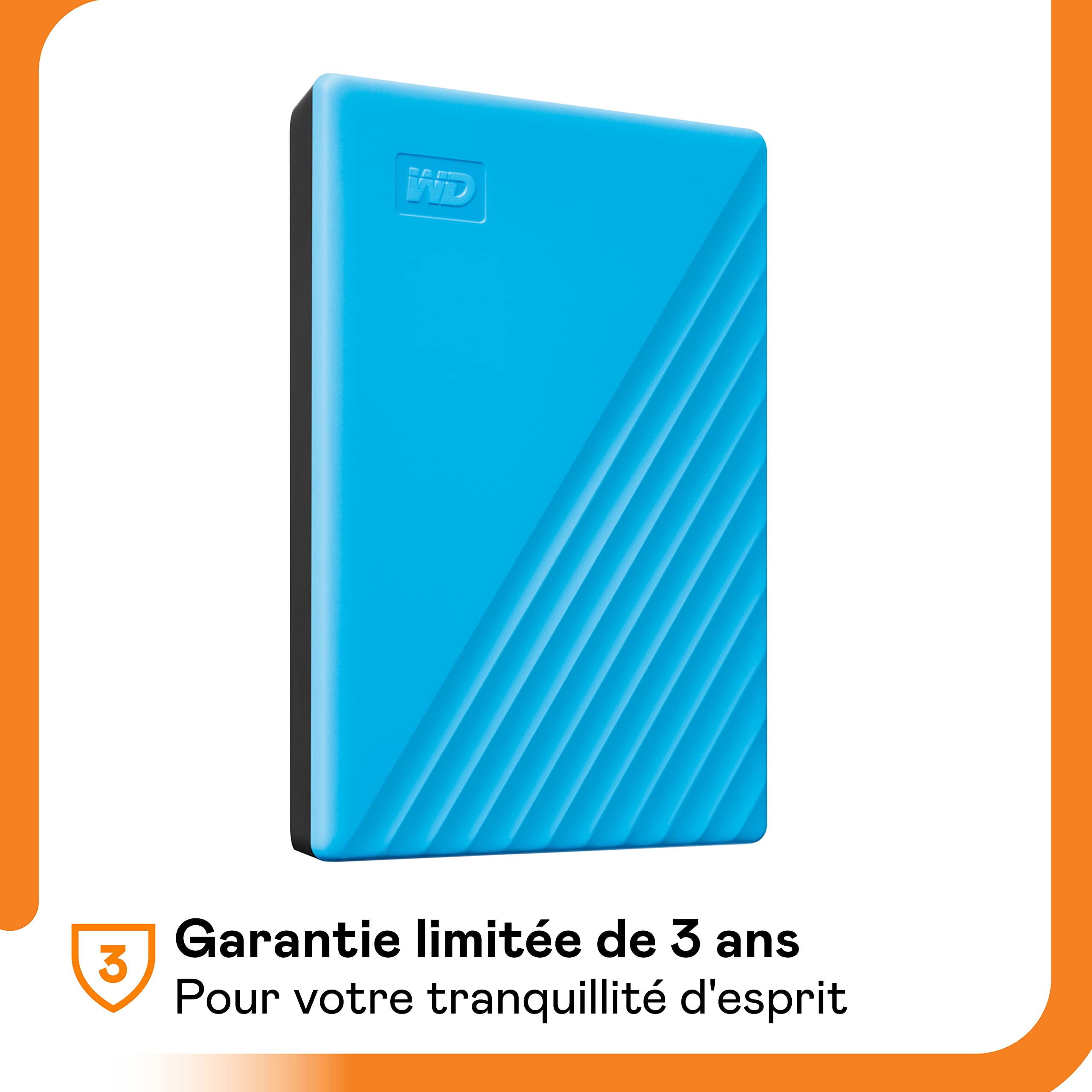 WD My Passport 4To portable HDD USB3.0 USB2.0 compatible Blue Retail