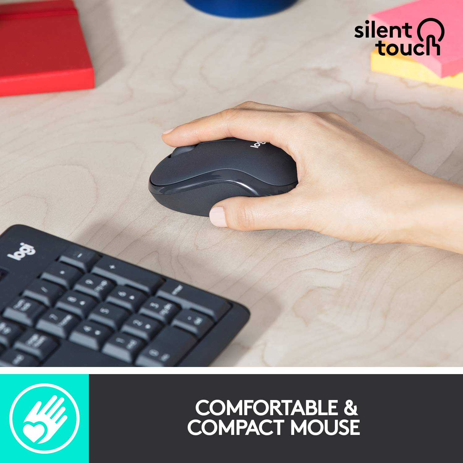 Logitech 920-009799 MK295 Combo Sans Fil Silencieux Graphite
