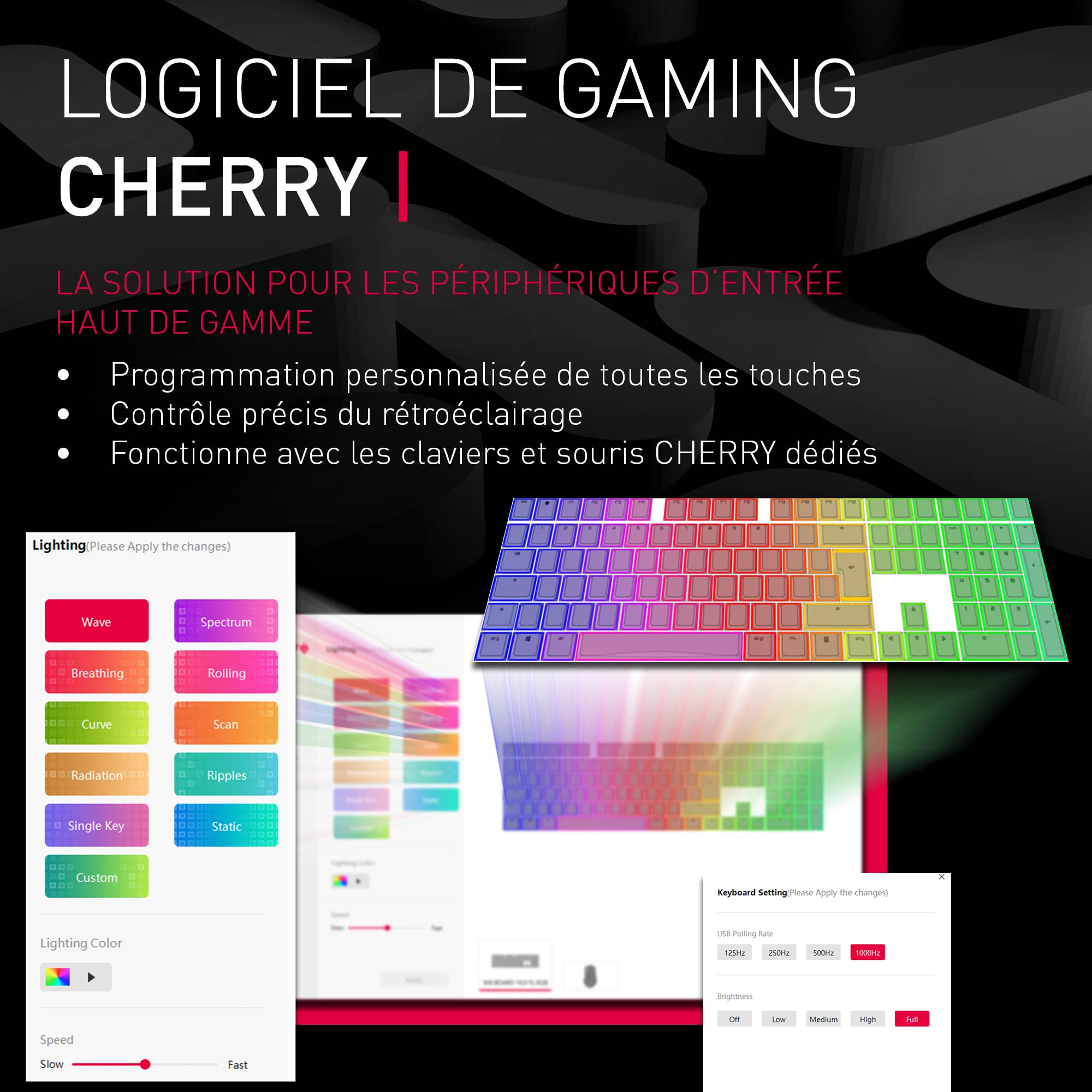 CHERRY Clavier MX 3.0S WIRELESS gaming mécanique MX RED