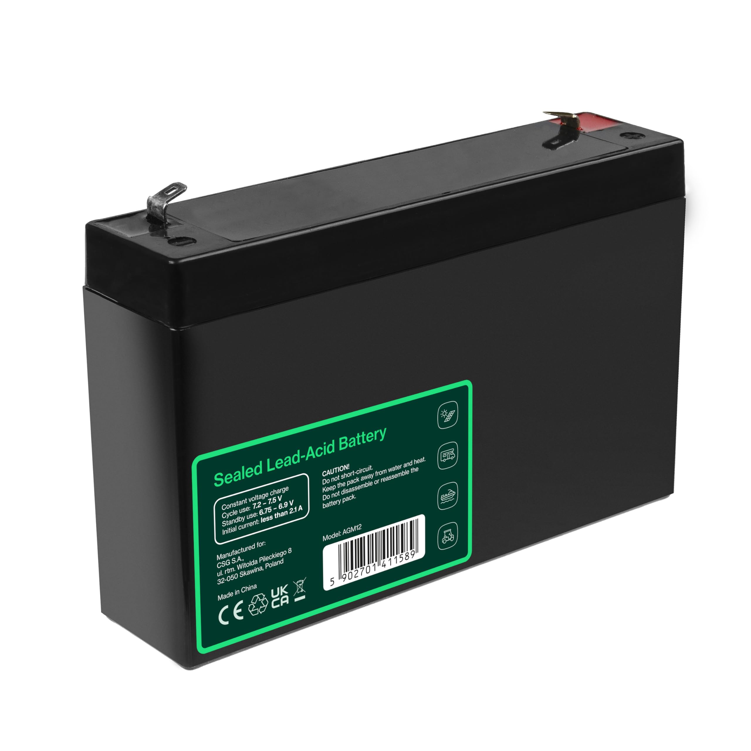 Batterie pour Système d'Alimentation Sans Interruption Green Cell AGM12 7000 mAh 6 V