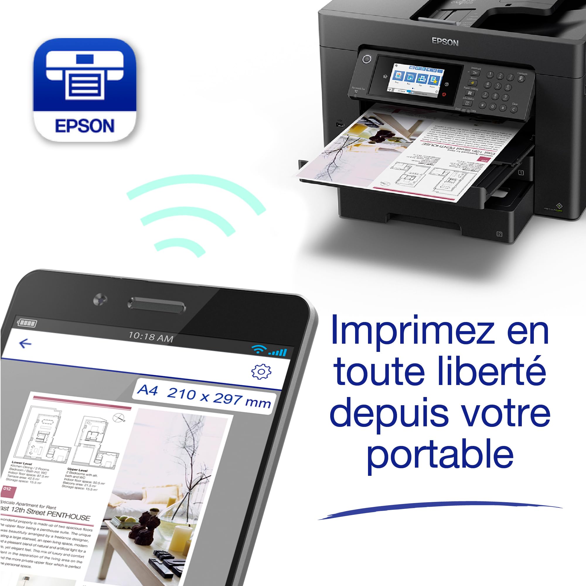 EPSON WorkForce WF-7840DTWF MFP colour ink-jet A3 297x420mm A3 25ppm print 550 sheets USB 2.0 LAN Wi-Fi USB host