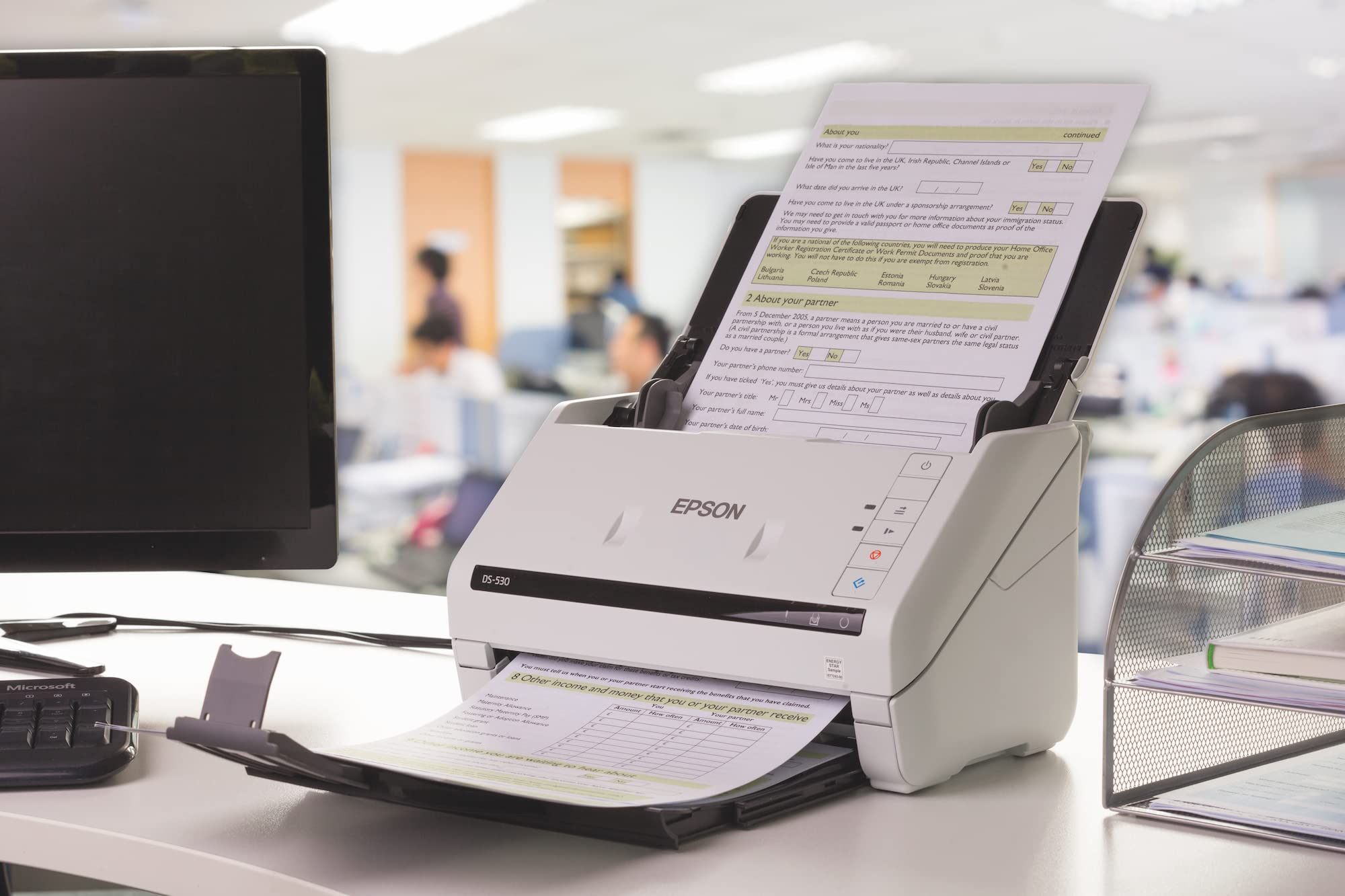 EPSON WorkForce DS-530II Document scanner Duplex 215.9x6096mm 600x600dpi 35ppm ADF 50sheets 4000scans/d USB 3.0