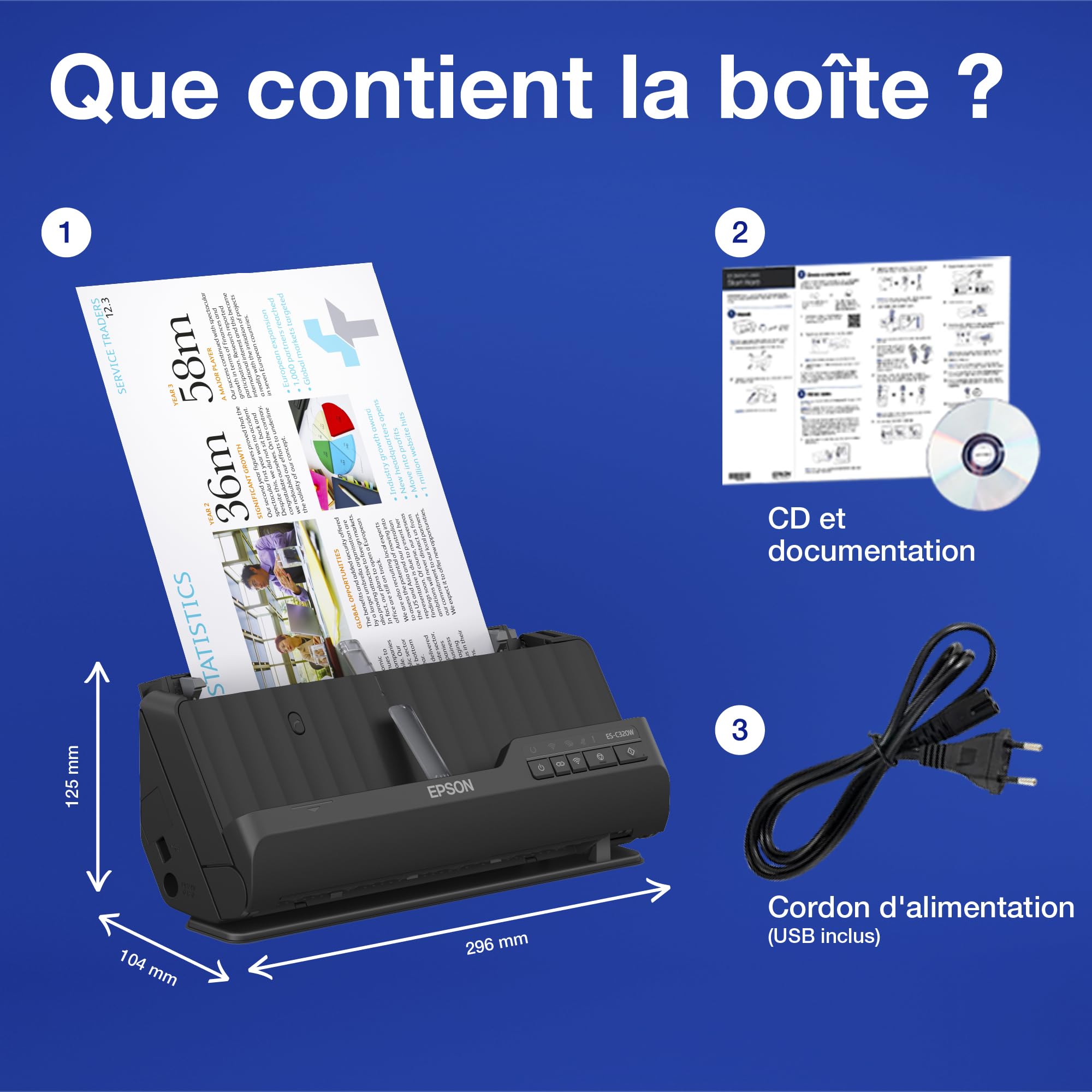 EPSON WorkForce ES-C320W Scanner 30ppm