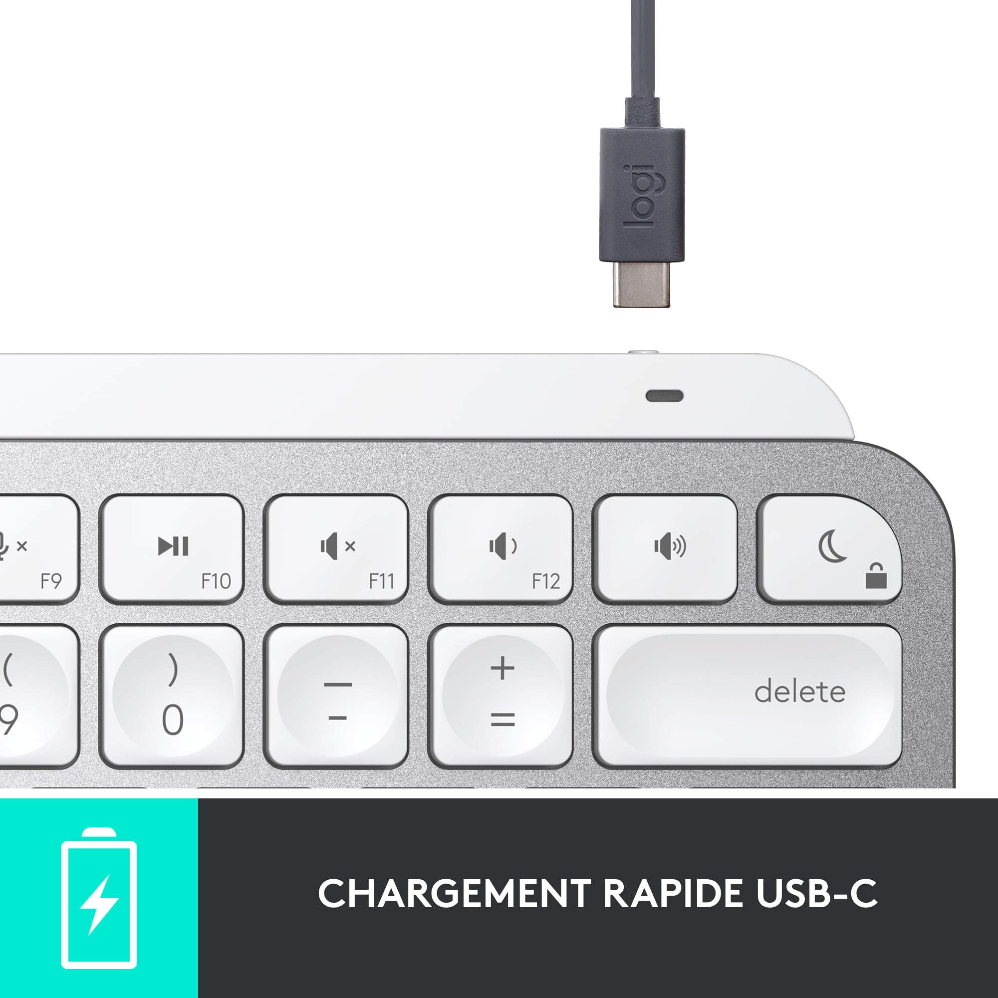 LOGITECH MX Keys Mini For Mac Minimalist Wireless Illuminated Keyboard - PALE GREY - CENTRAL FR