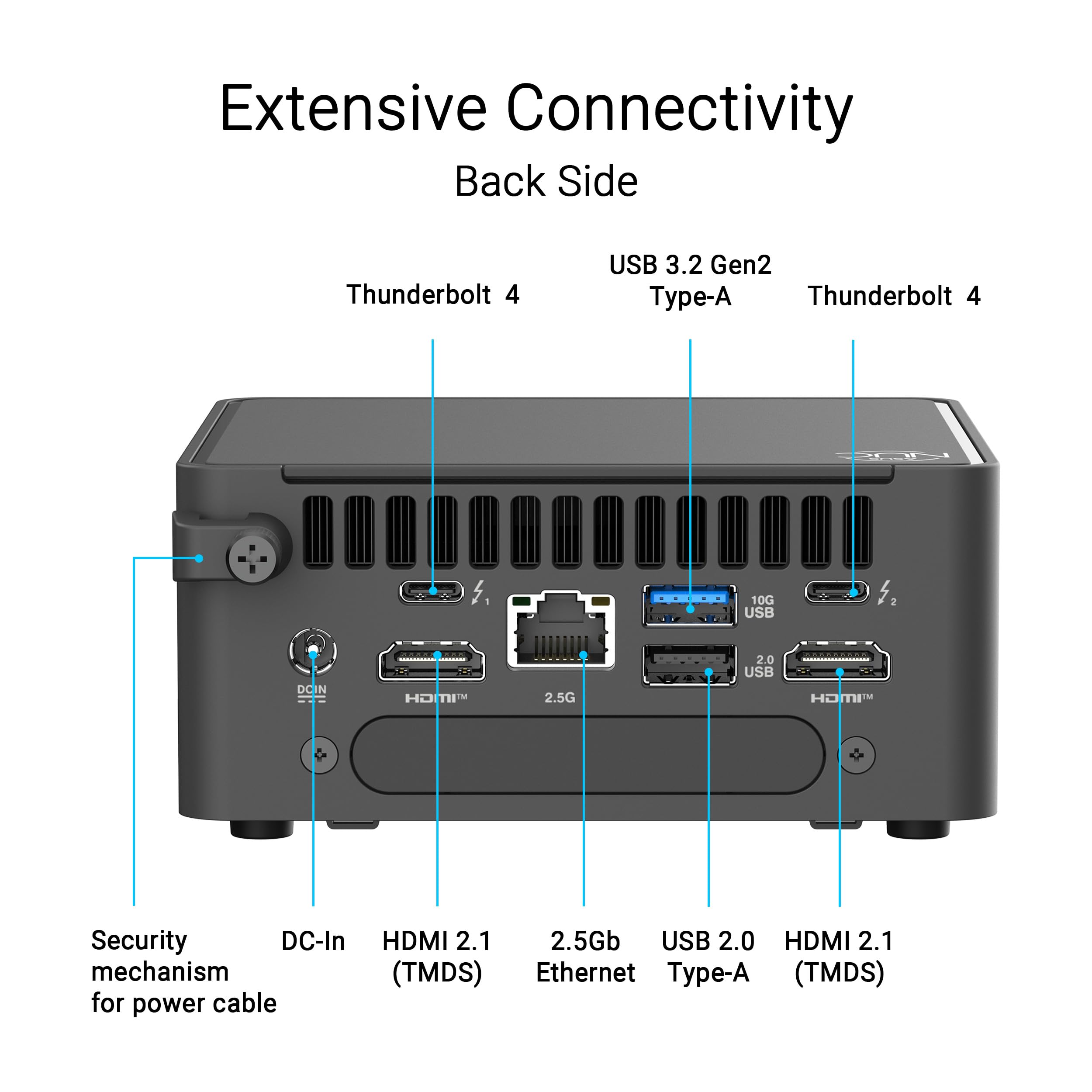 ASUS RNUC15CRSU700002 Barebone Intel Core Ultra 7 255H Kit L6 EU Cord