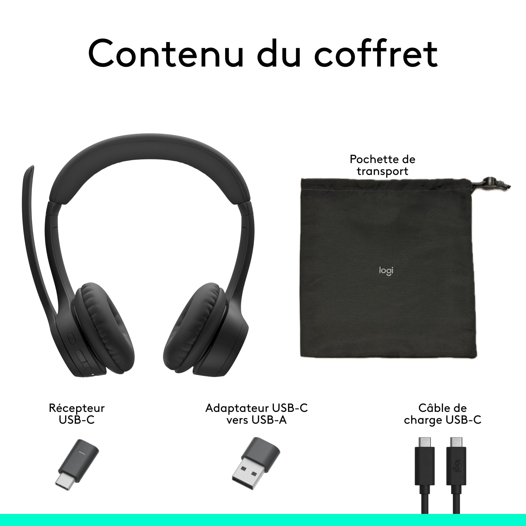 LOGITECH Headset - Zone 305 - Midnight Black - 2.4GHZ/BT - PLUGC - EMEA28-935 - BUNDLE UC