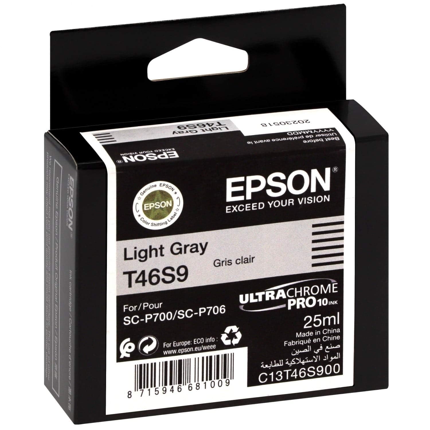 EPSON 1LB Singlepack Light Gray T46S9 UltraChrome Pro 10 ink 26ml