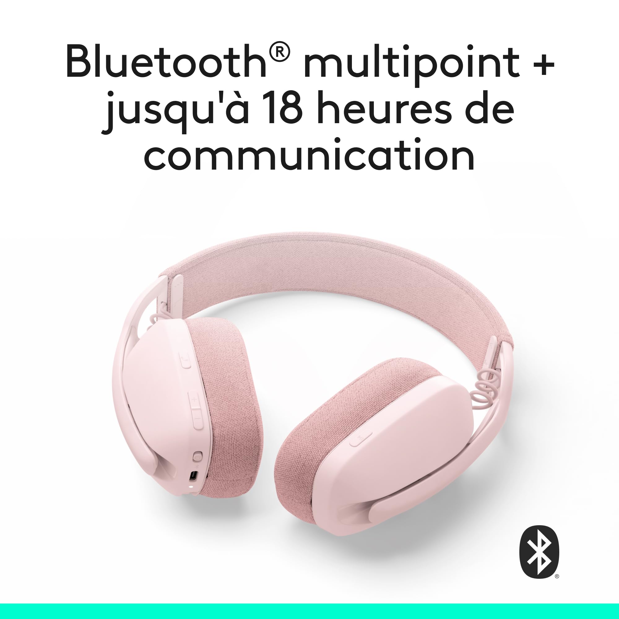 LOGITECH Zone Vibe 100 Headset full size Bluetooth wireless rose